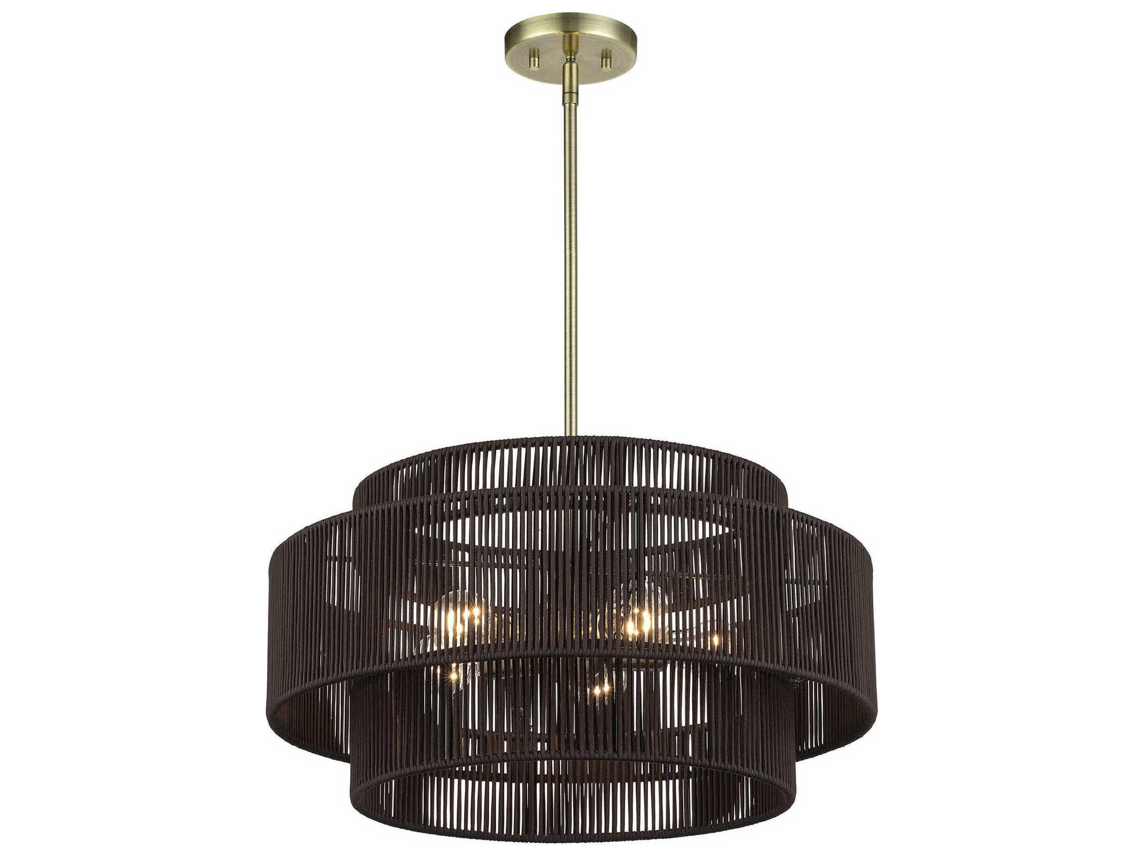 Livex Lighting Acordia 5-Light Antique Brass Round Pendant