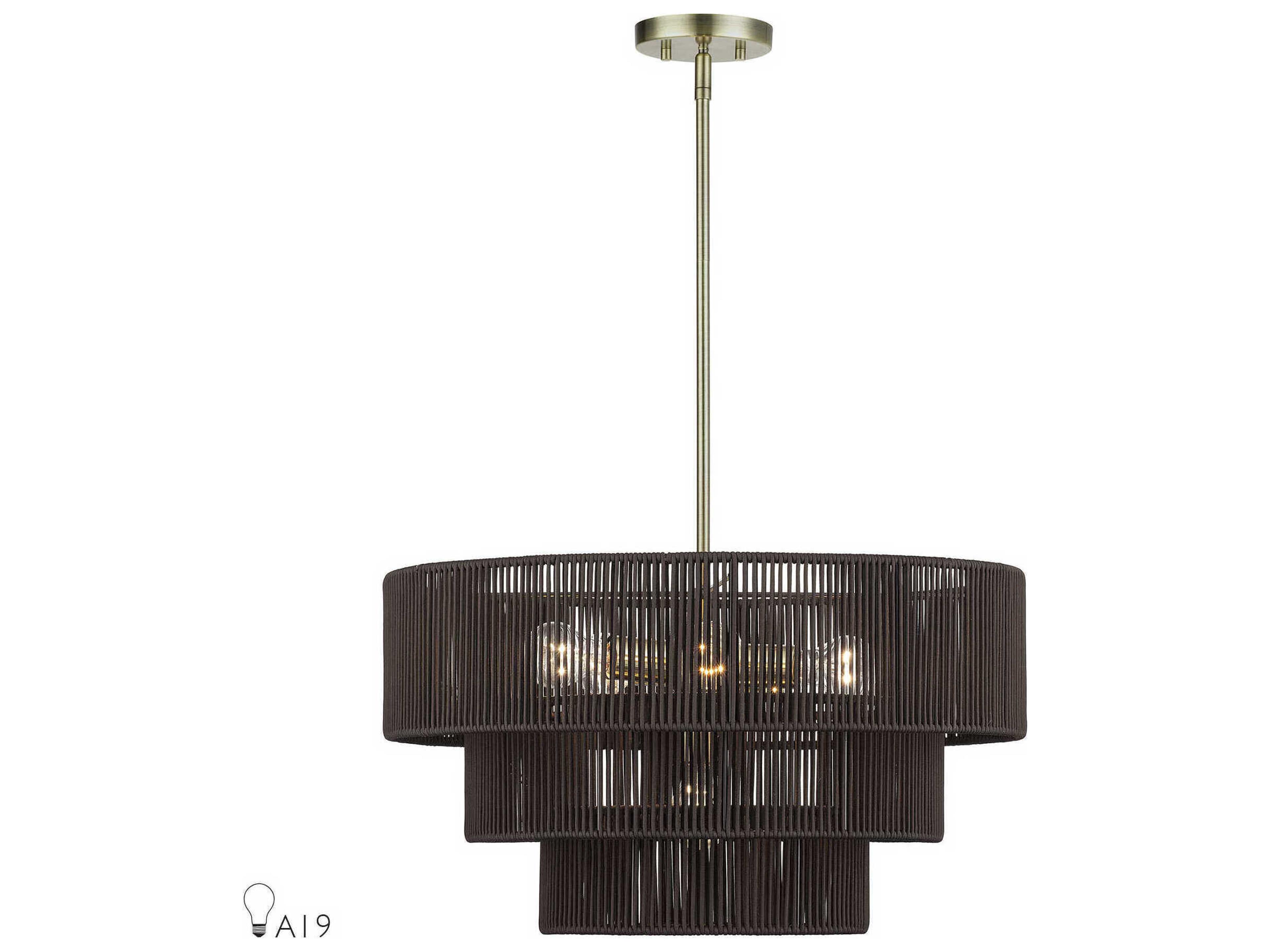 Livex Lighting Acordia 6-Light Antique Brass Round Pendant