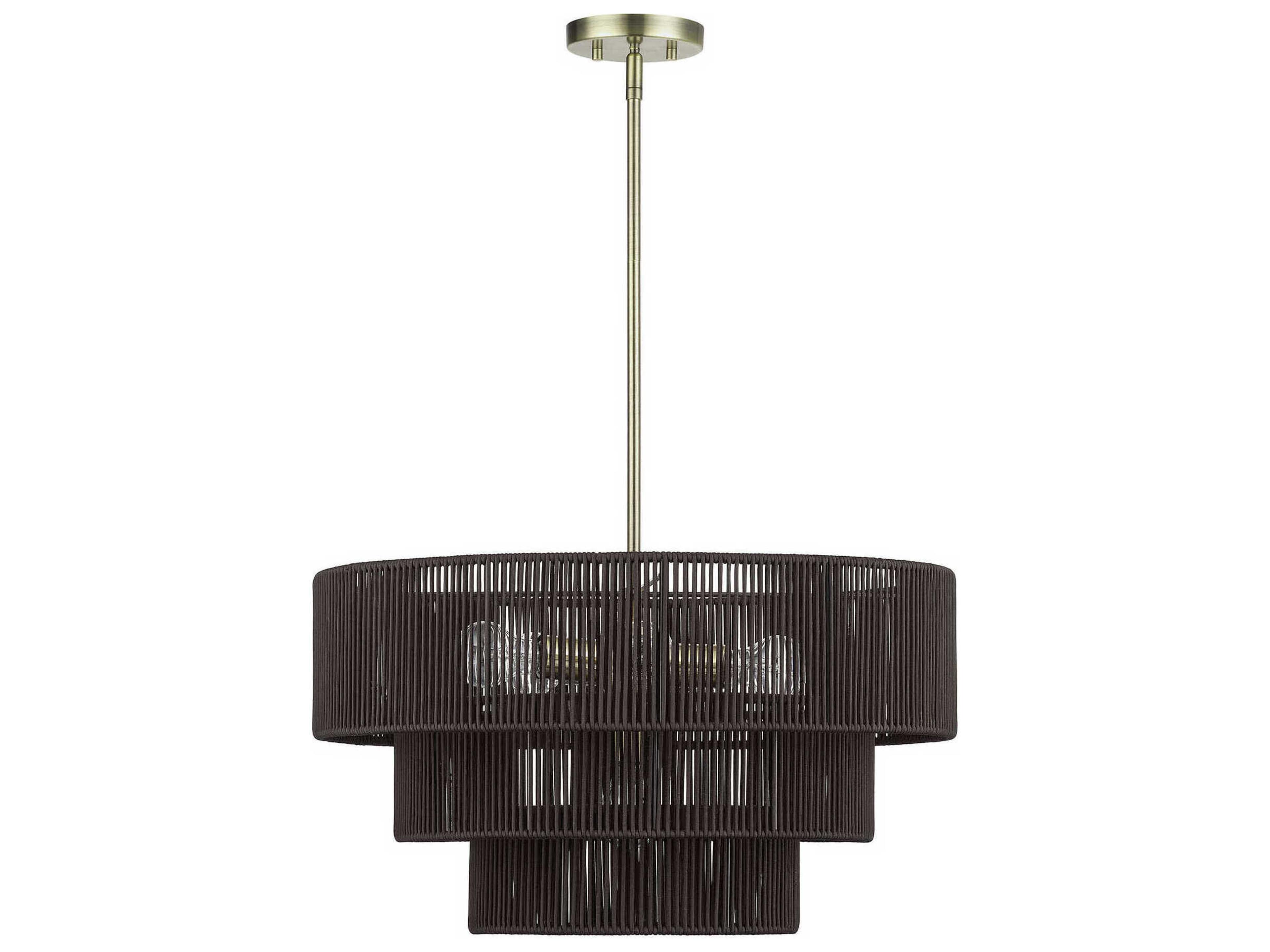 Acordia 6-Light Antique Brass Round Pendant