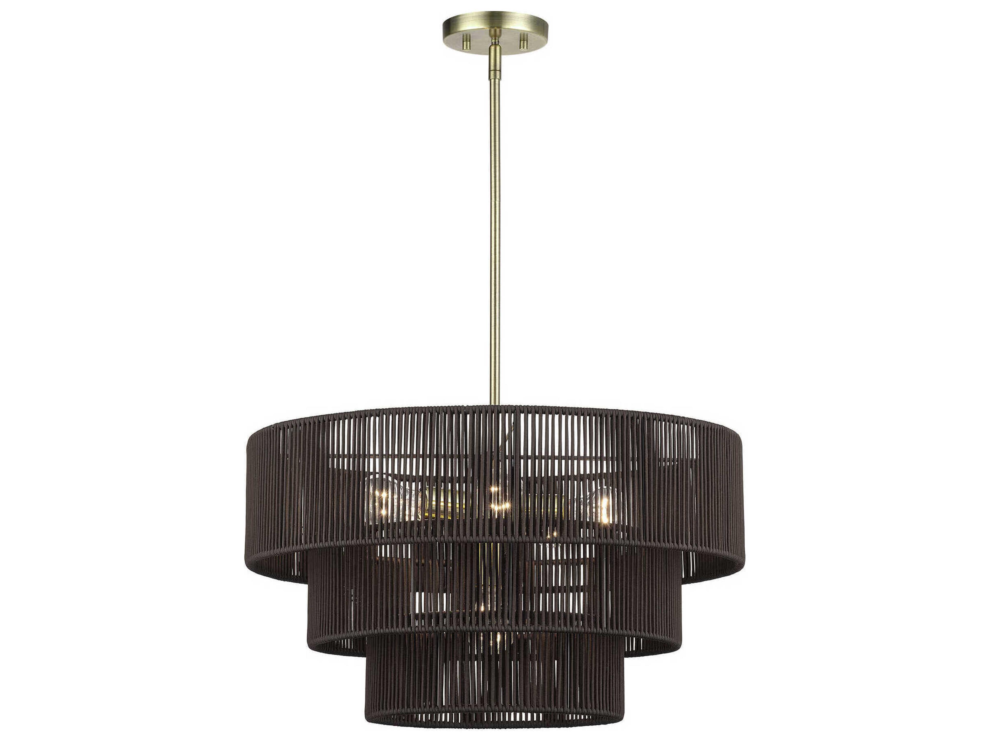 Livex Lighting Acordia 6-Light Antique Brass Round Pendant