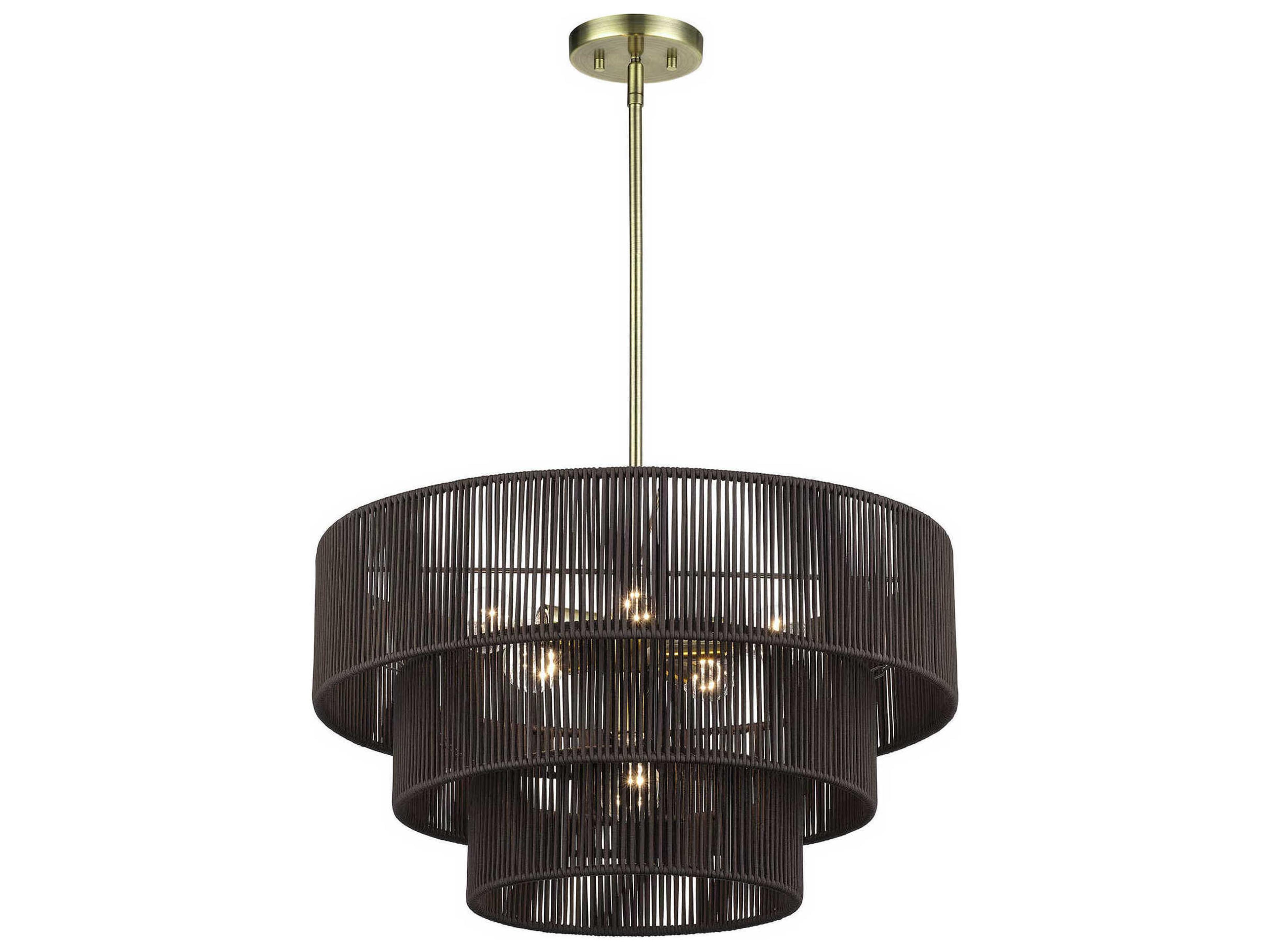 Livex Lighting Acordia 6-Light Antique Brass Round Pendant