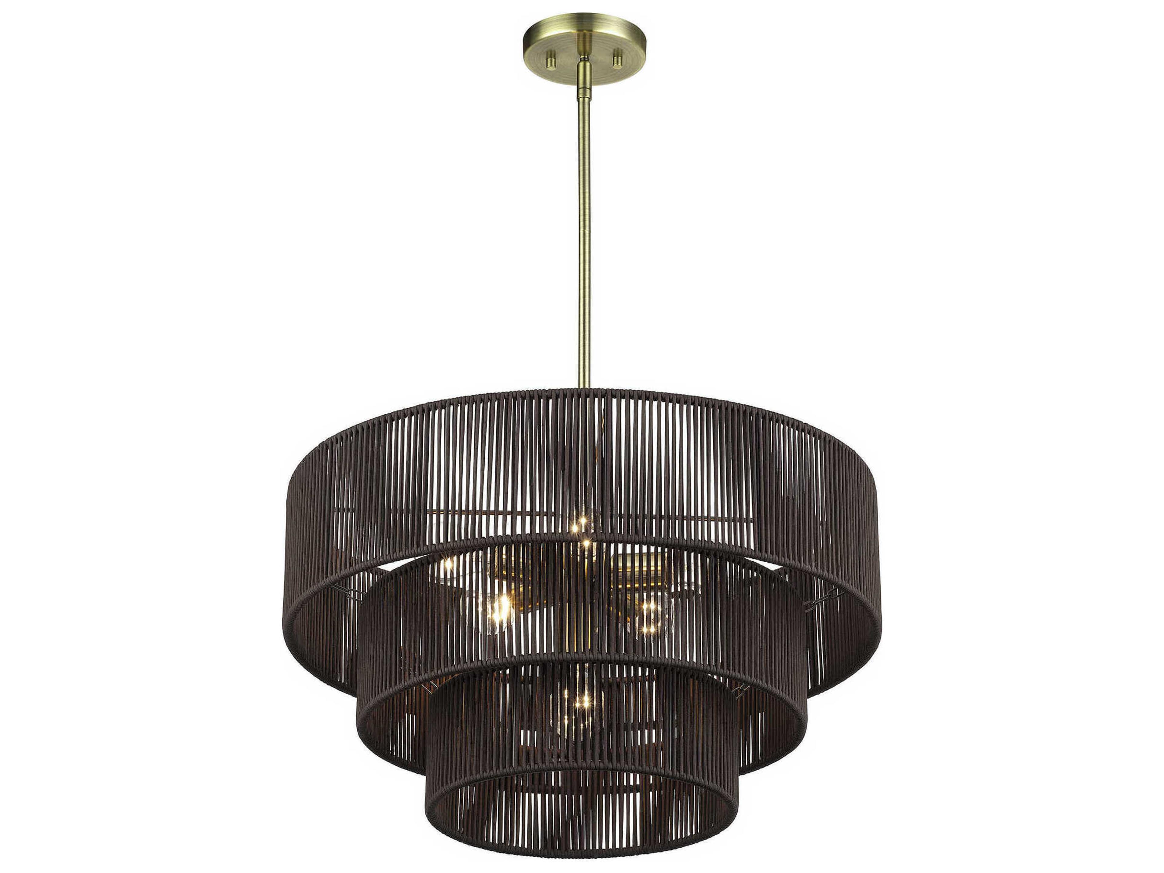 Livex Lighting Acordia 6-Light Antique Brass Round Pendant