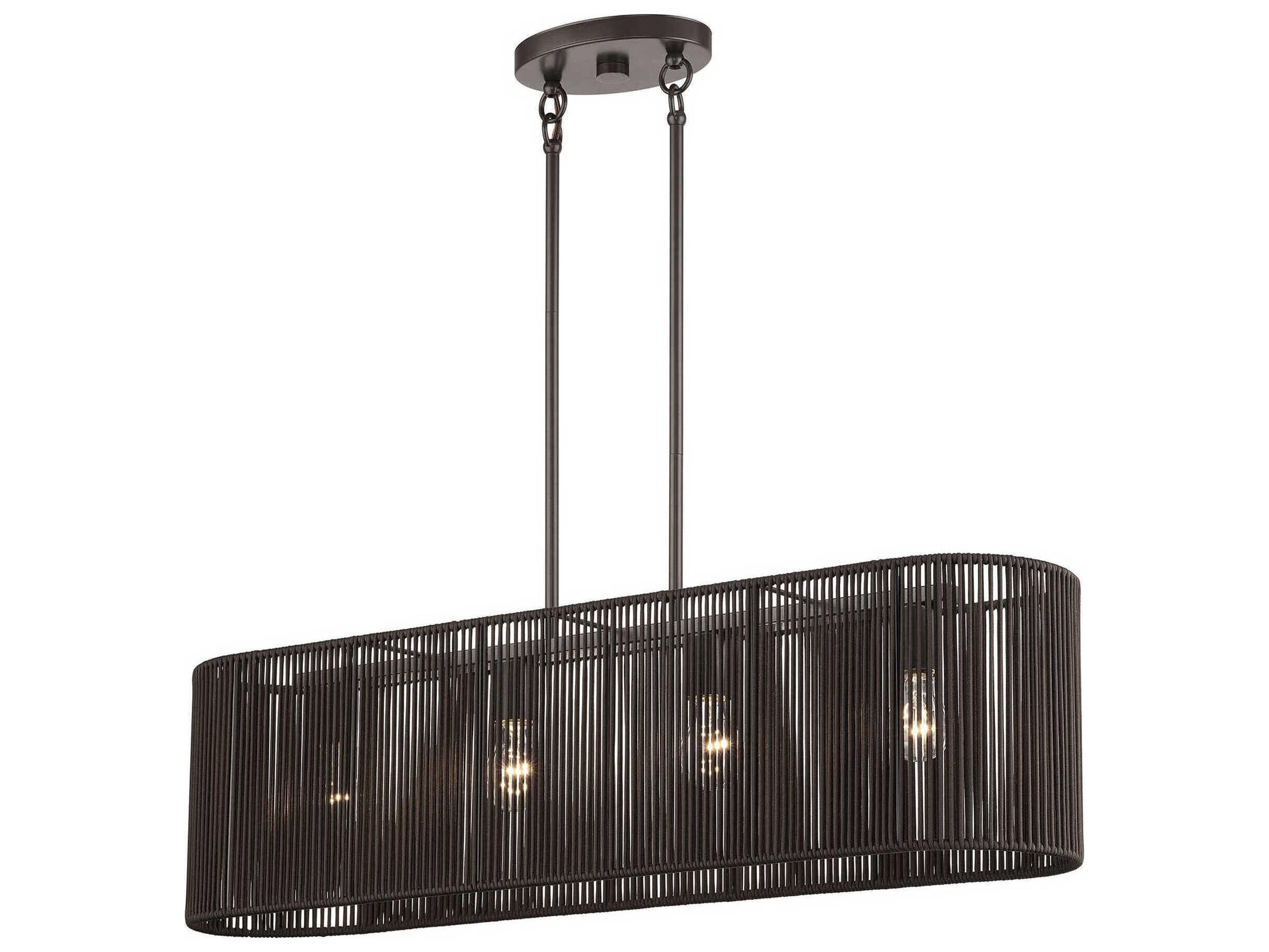 Acordia 4-Light English Bronze Drum Island Pendant