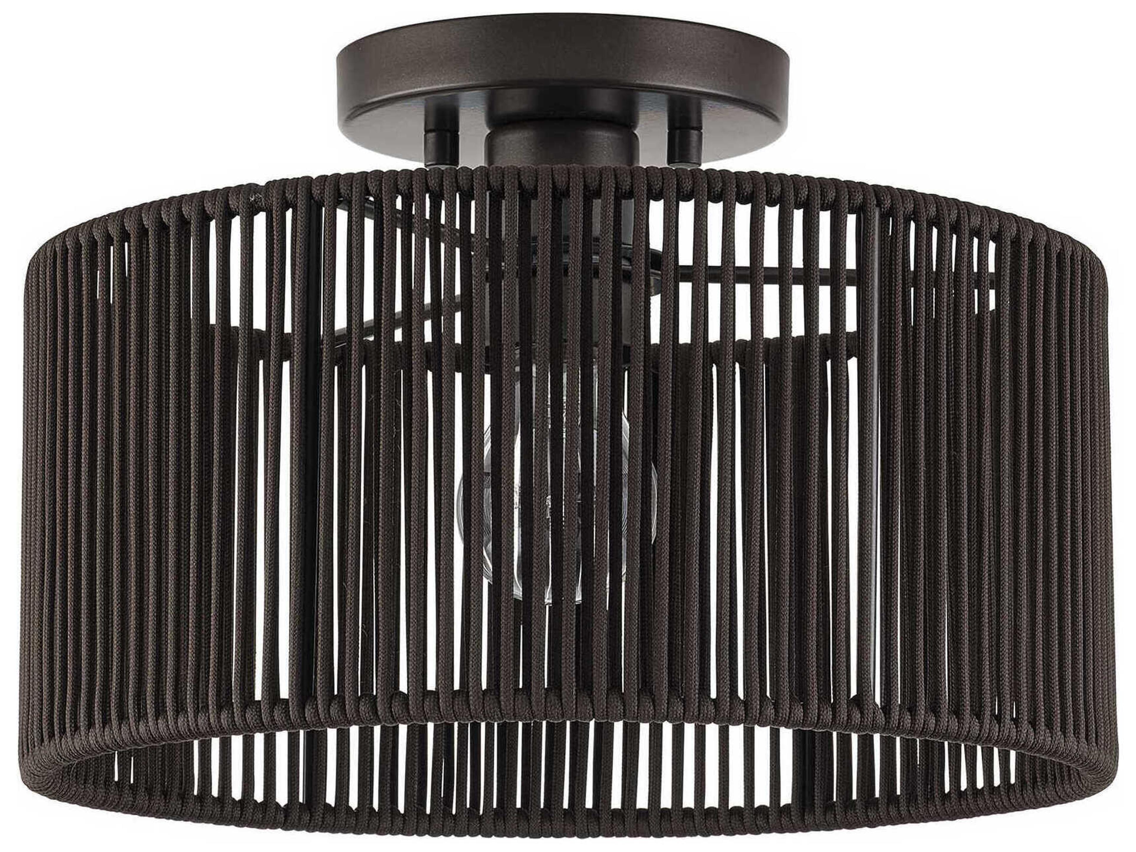 Livex Lighting Acordia 1-Light English Bronze Drum Semi Flush Mount