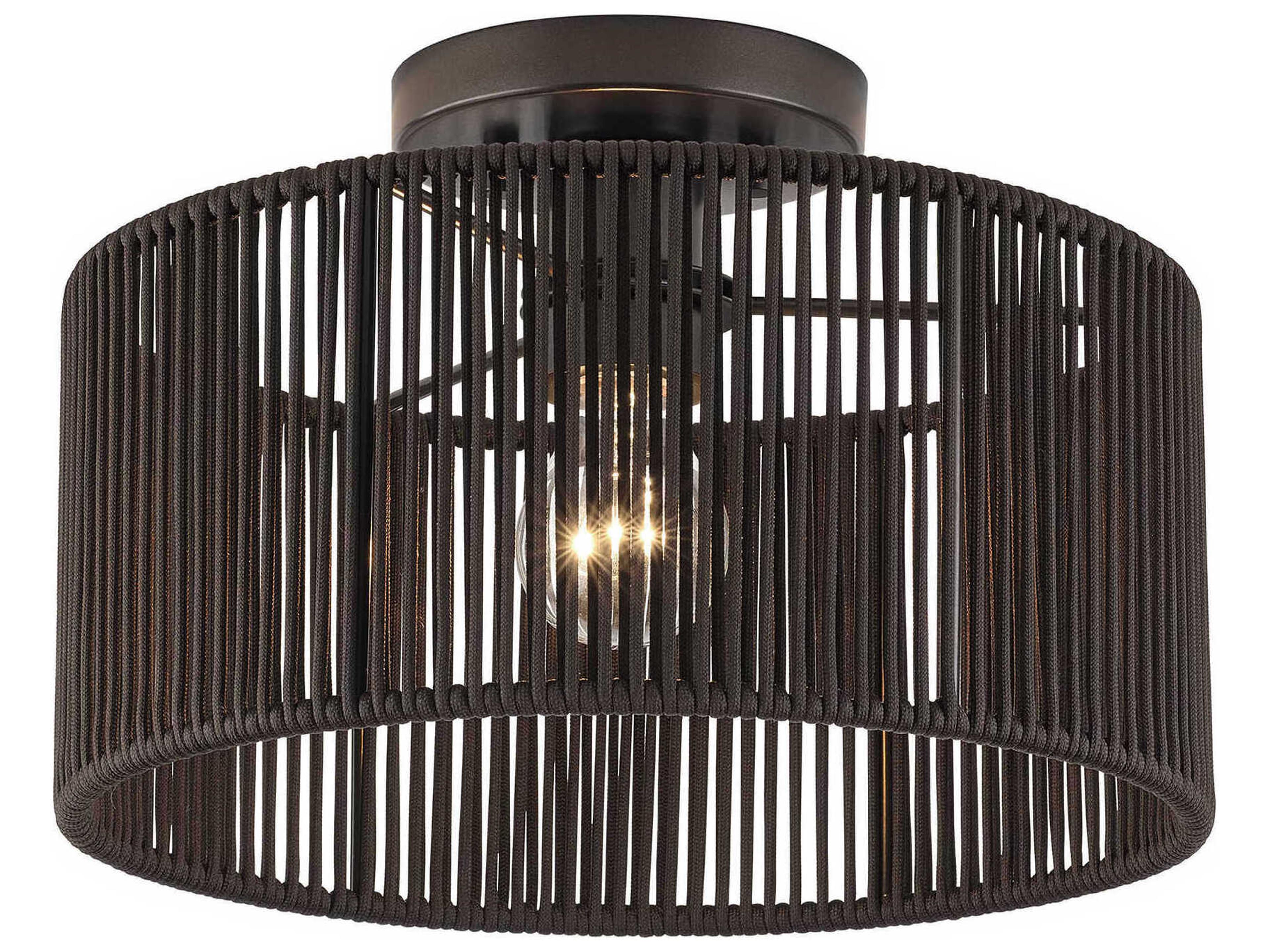 Acordia 1-Light English Bronze Drum Semi Flush Mount