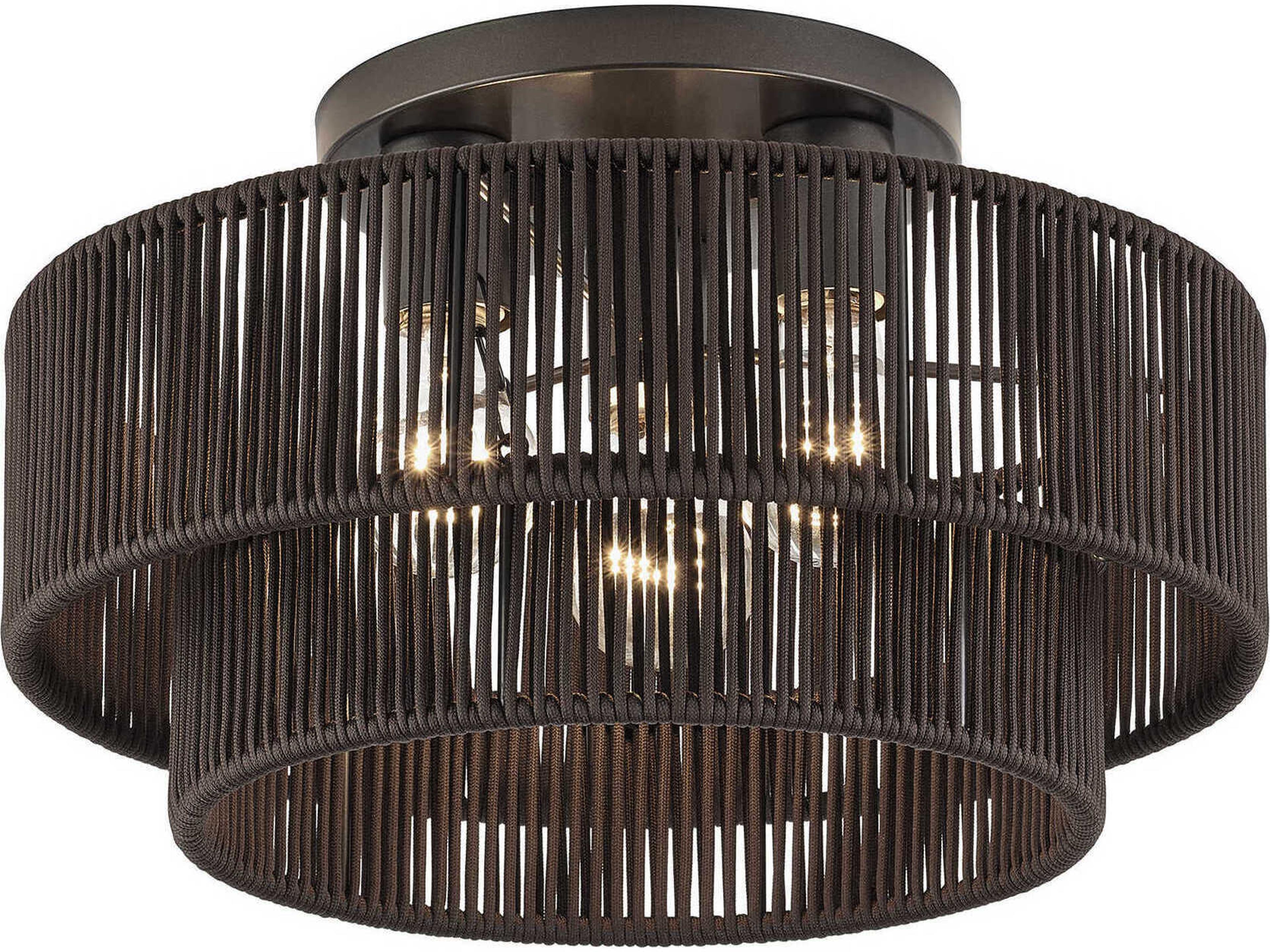 Acordia 3-Light English Bronze Drum Semi Flush Mount