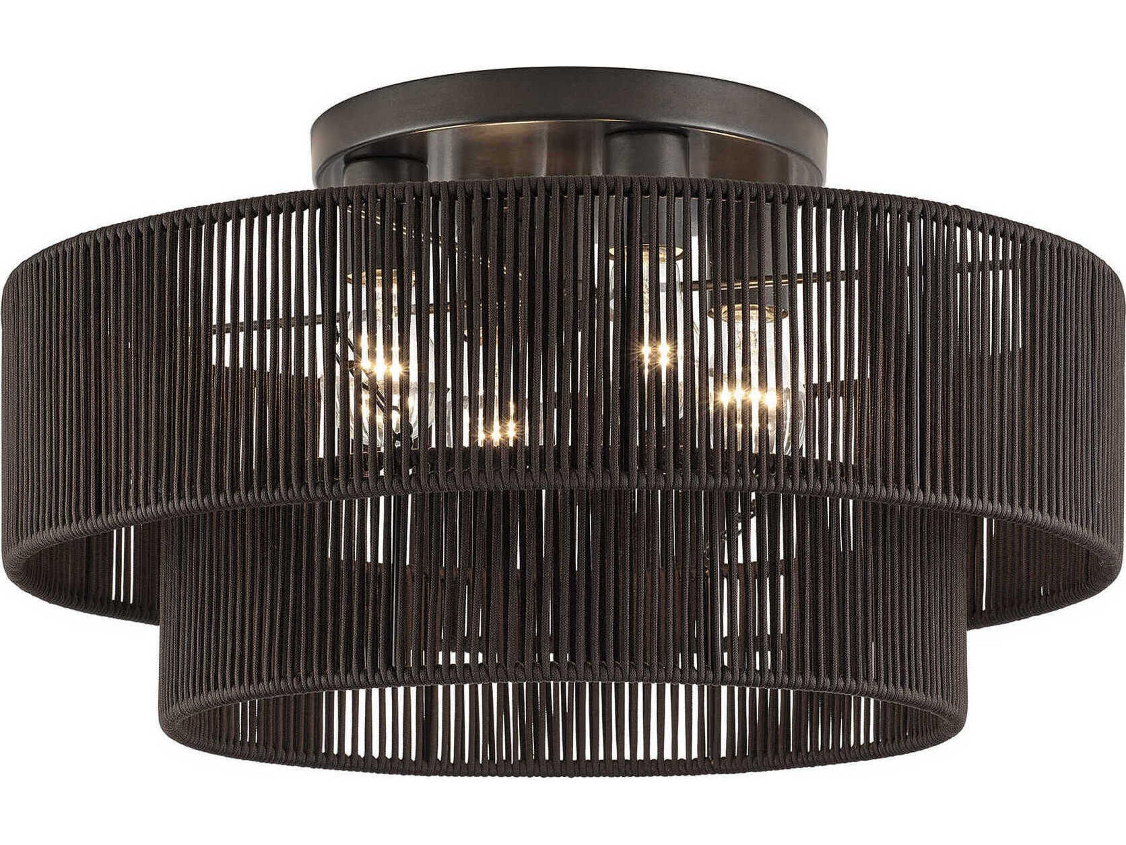 Acordia 4-Light English Bronze Drum Semi Flush Mount