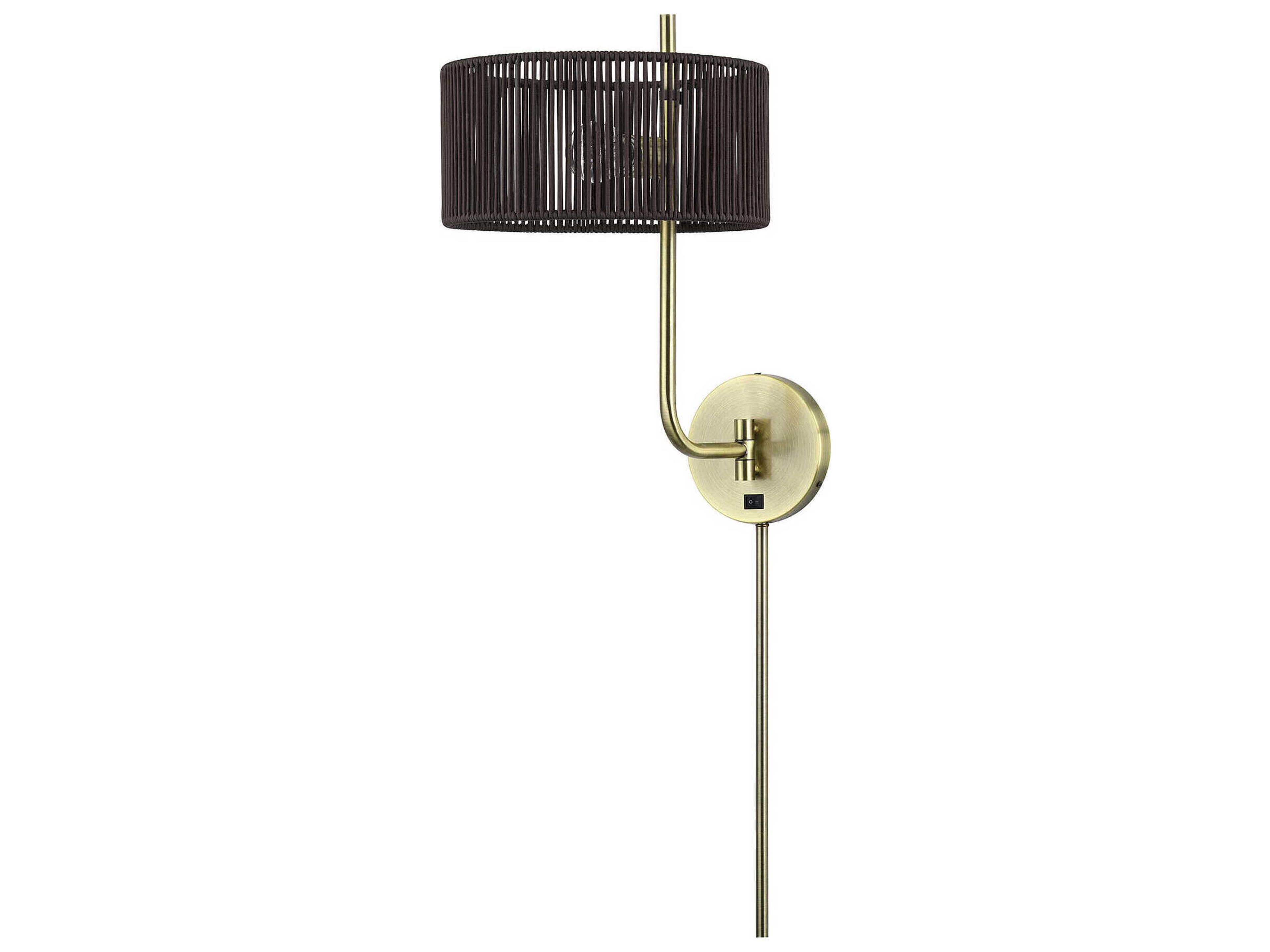 Livex Lighting Acordia 1-Light Antique Brass Swing Wall Sconce