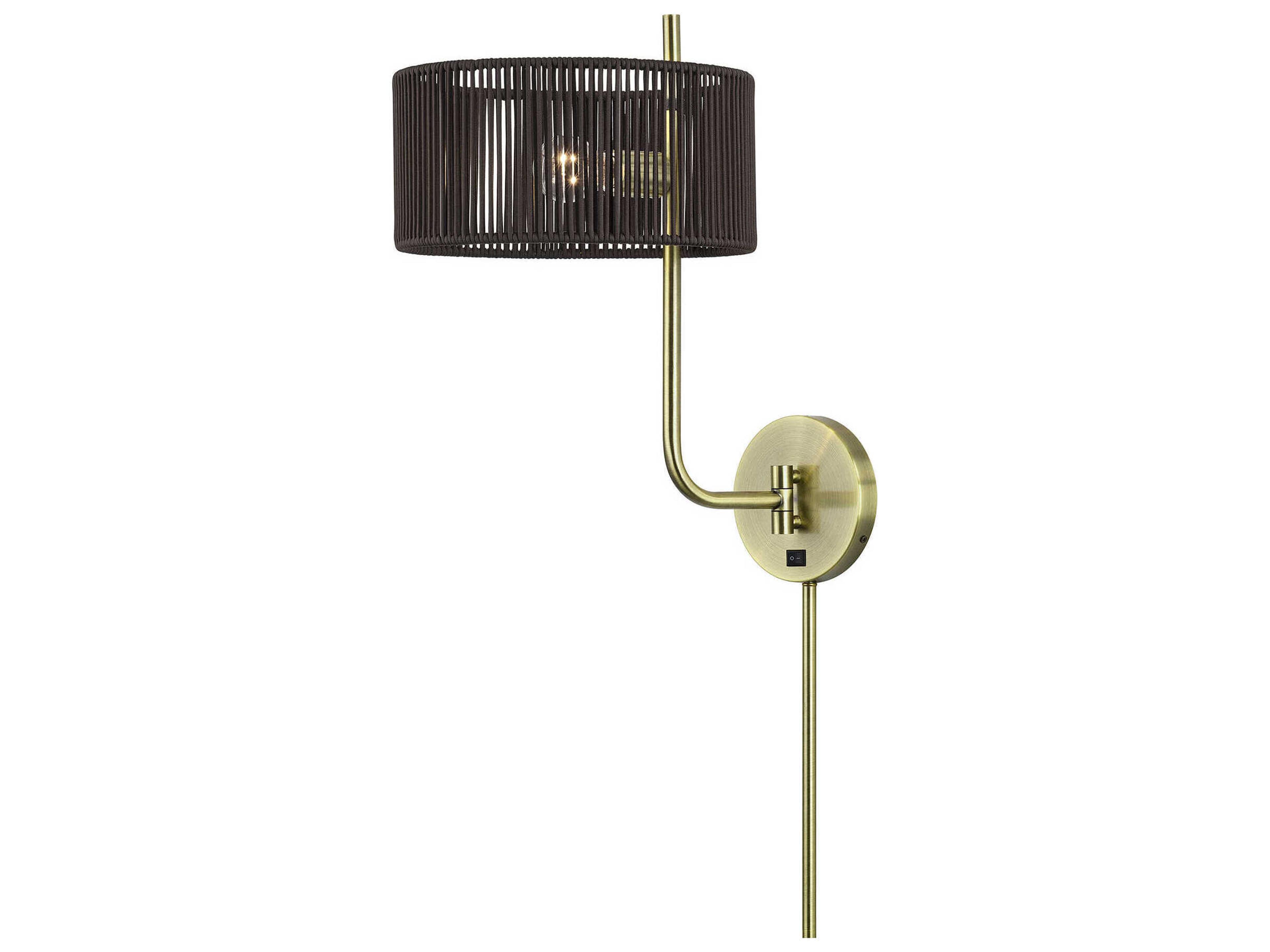 Livex Lighting Acordia 1-Light Antique Brass Swing Wall Sconce