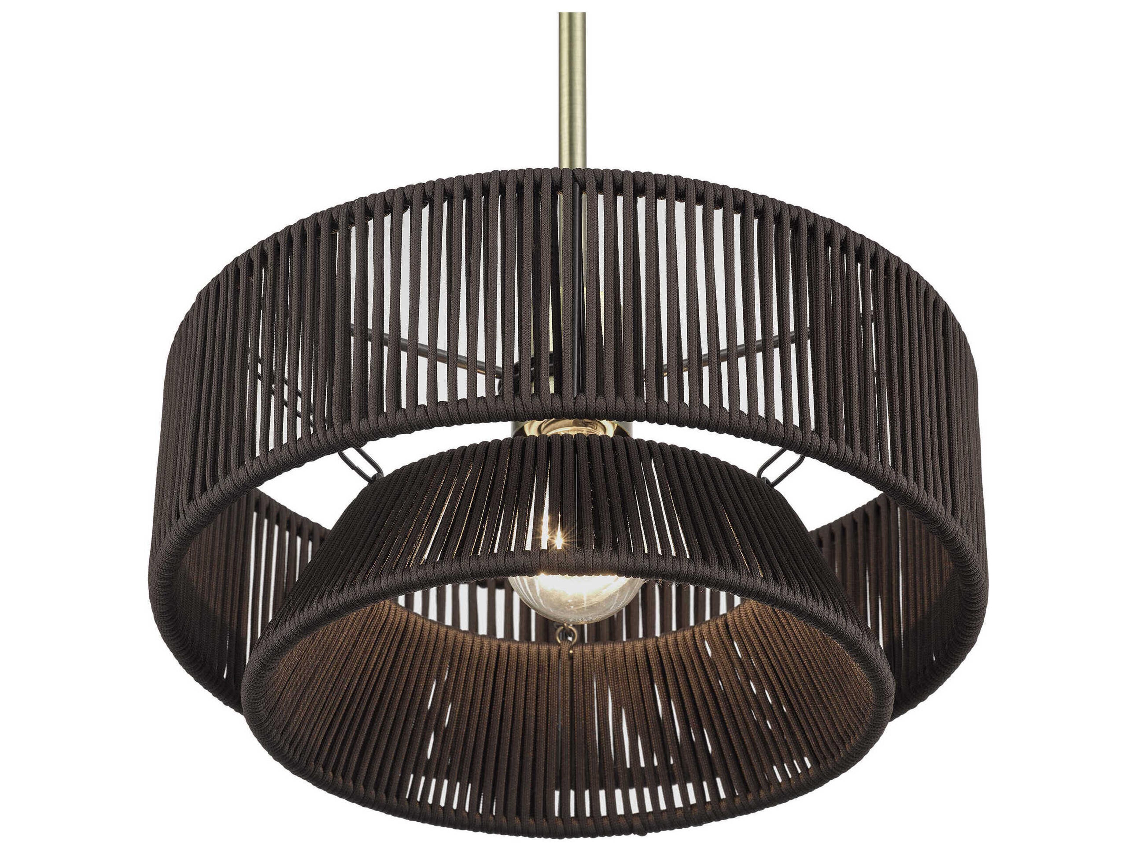 Livex Lighting Florell 1-Light Antique Brass Drum Pendant
