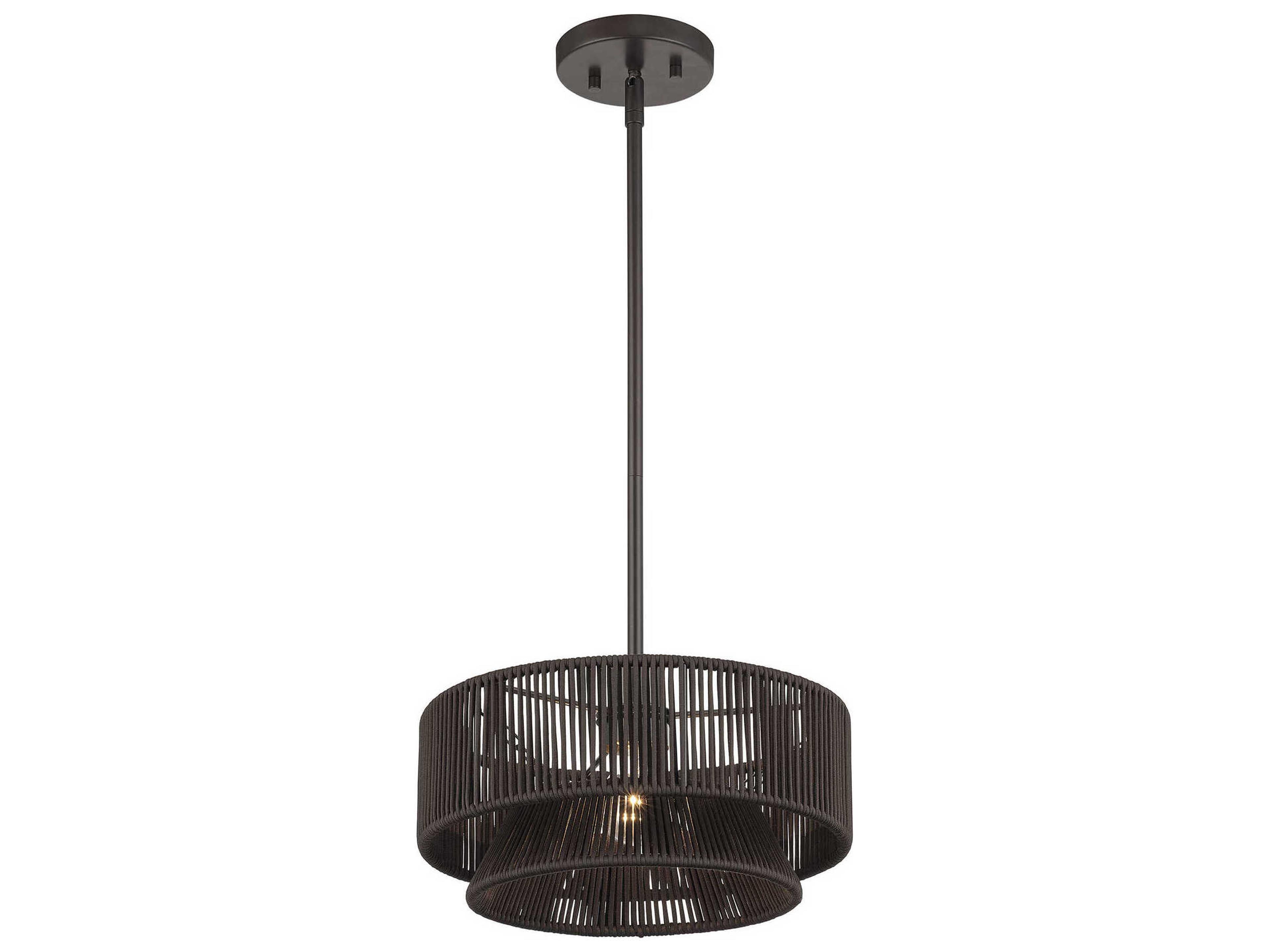Livex Lighting Florell 1-Light English Bronze Drum Pendant
