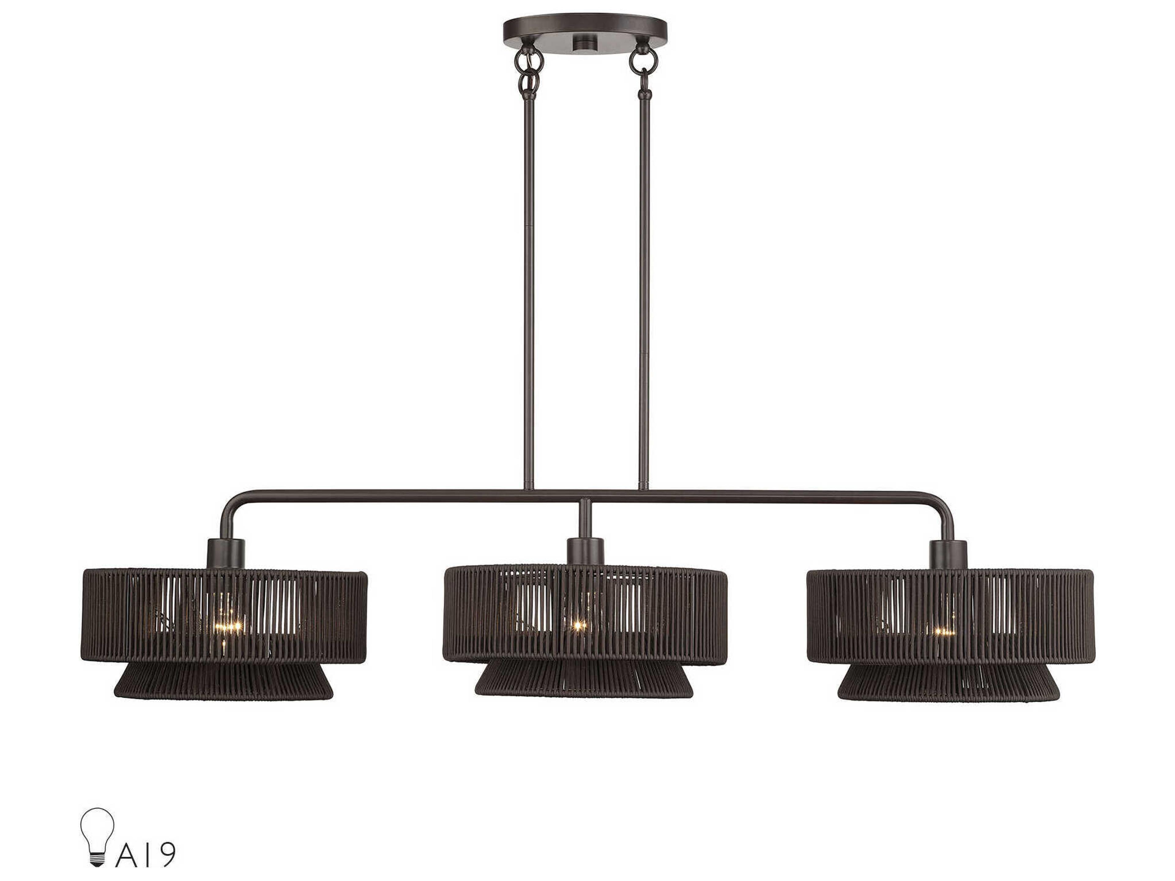 Livex Lighting Florell 3-Light English Bronze Drum Island Pendant