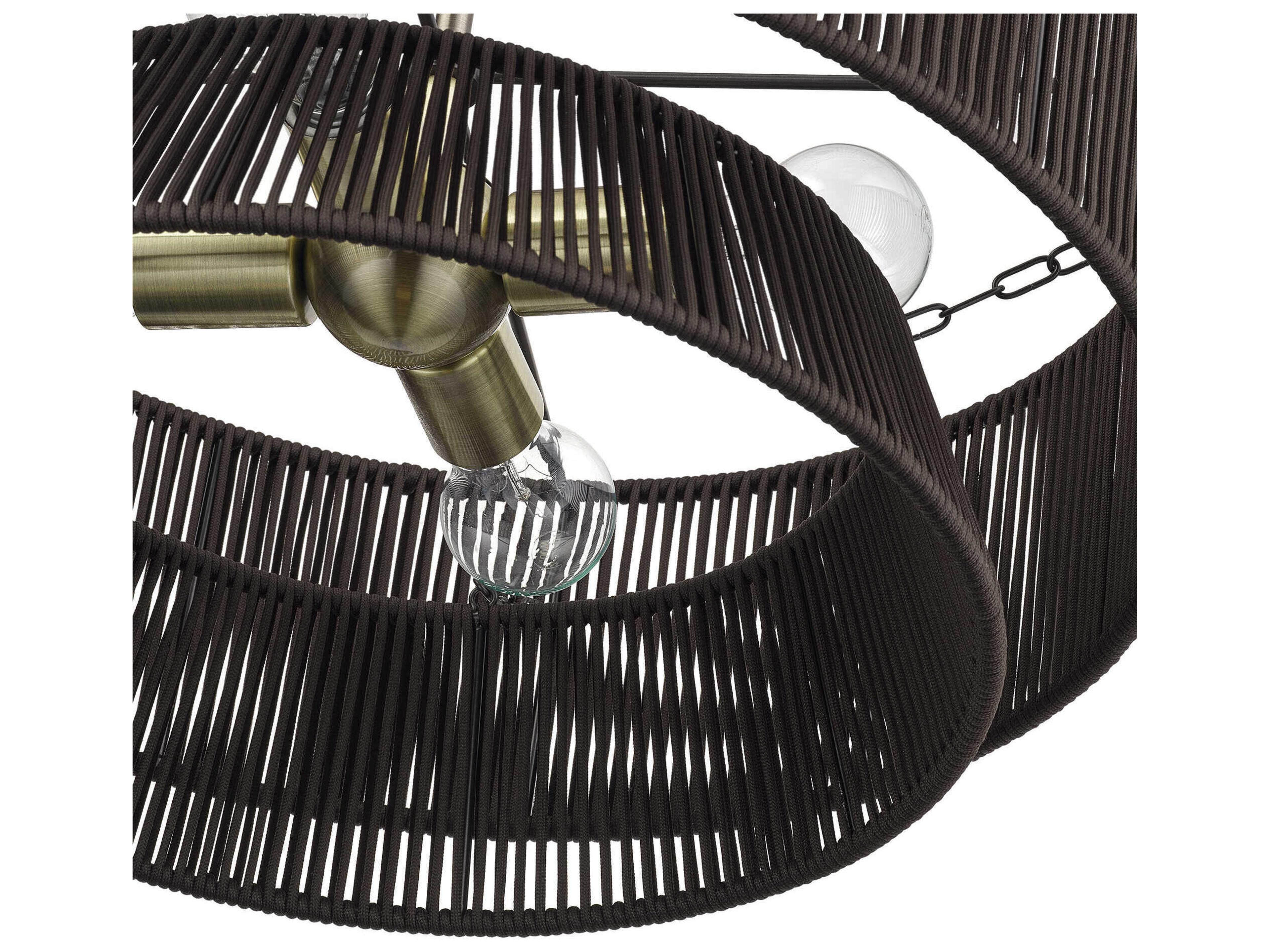 Livex Lighting Florell 4-Light Antique Brass Drum Pendant