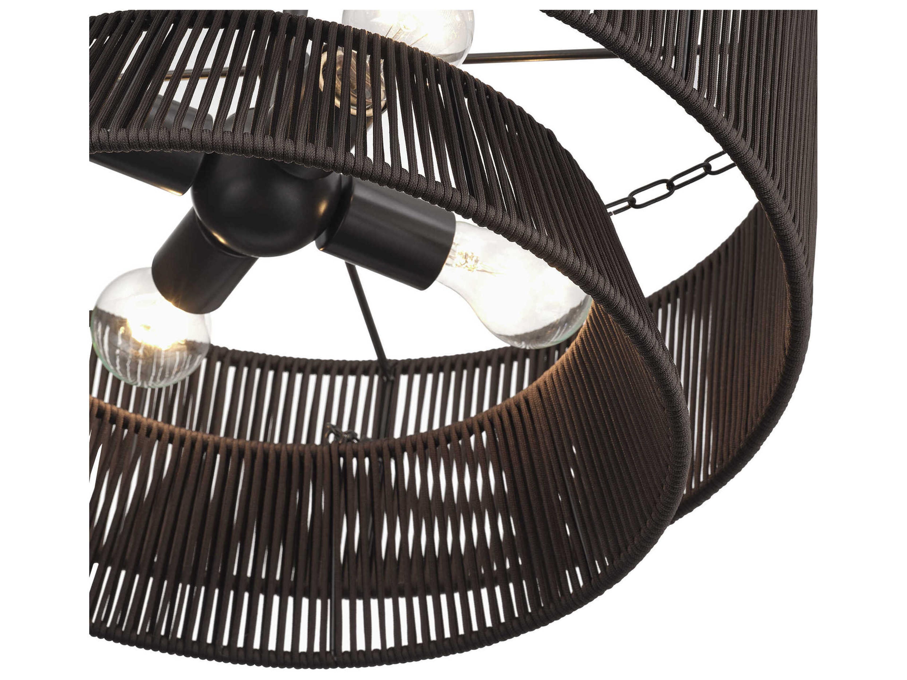 Livex Lighting Florell 4-Light English Bronze Brass Drum Pendant