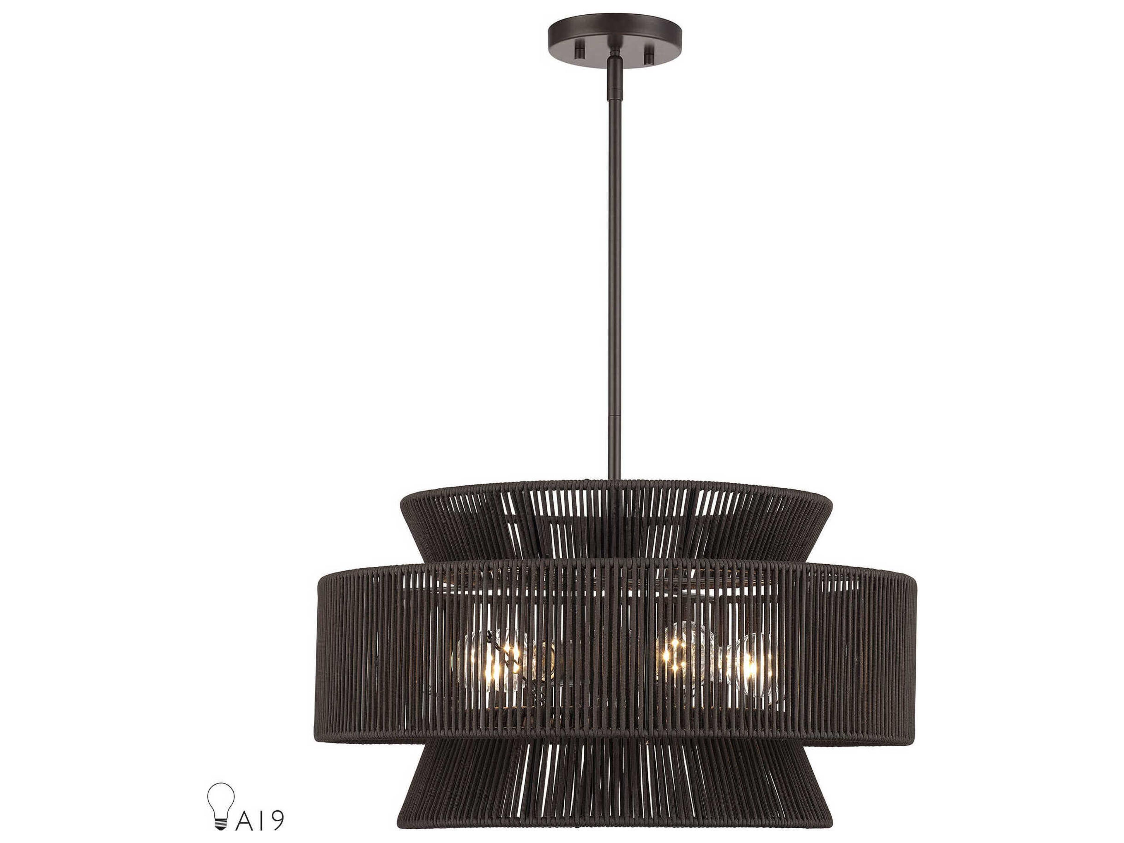 Livex Lighting Florell 5-Light English Bronze Drum Pendant