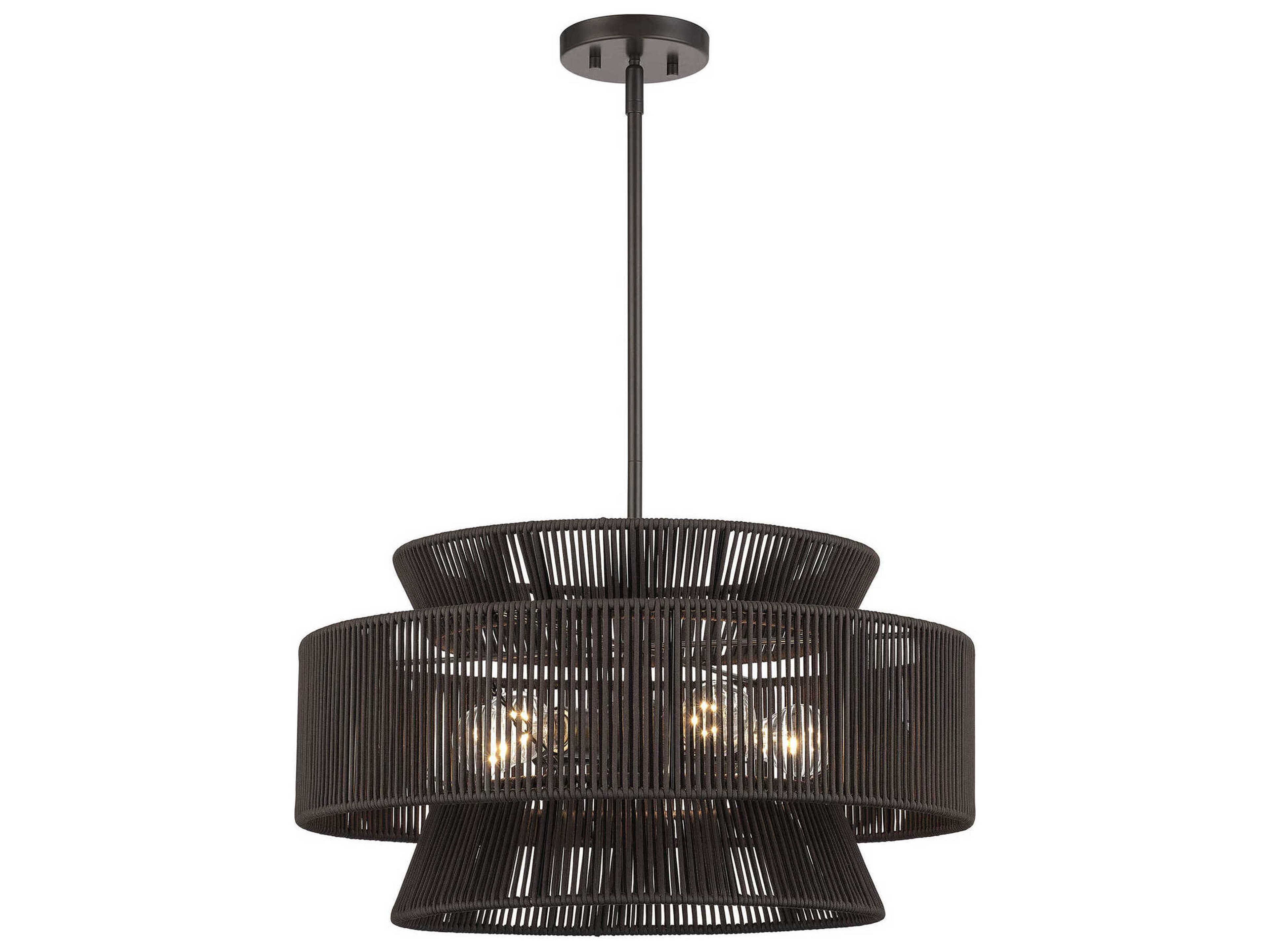 Livex Lighting Florell 5-Light English Bronze Drum Pendant