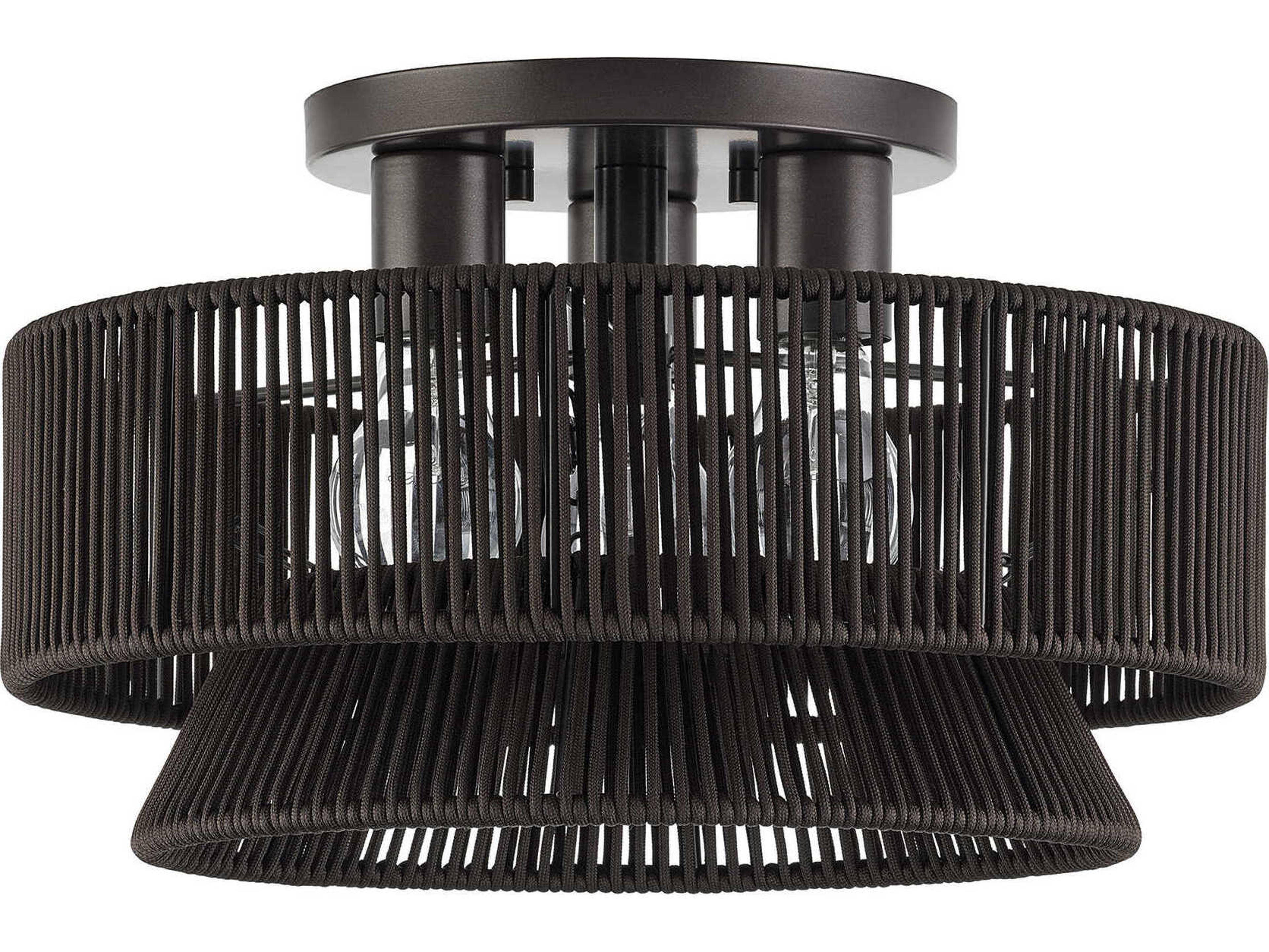 Livex Lighting Florell 3-Light English Bronze Drum Semi Flush Mount