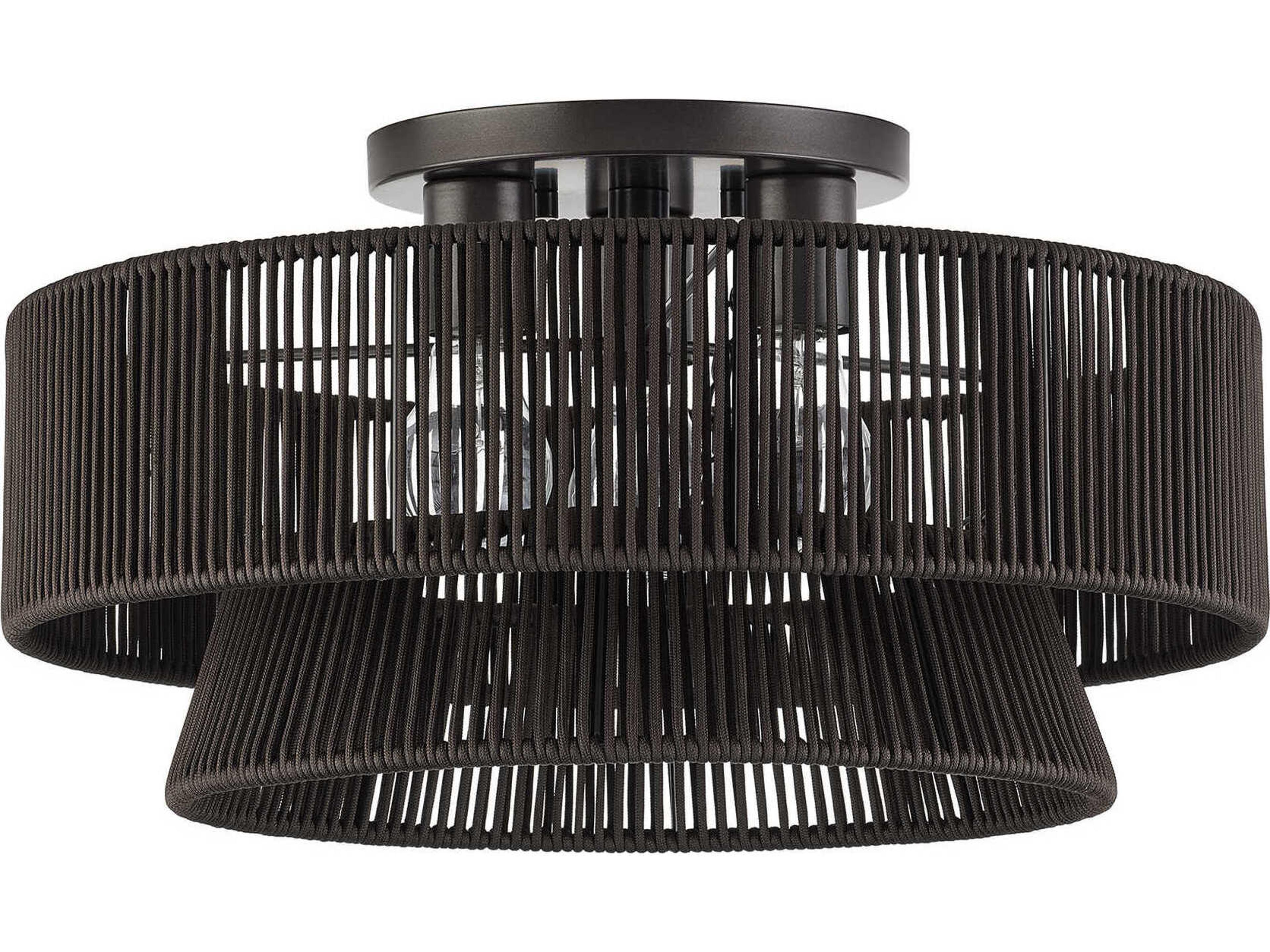 Livex Lighting Florell 3-Light English Bronze Drum Semi Flush Mount