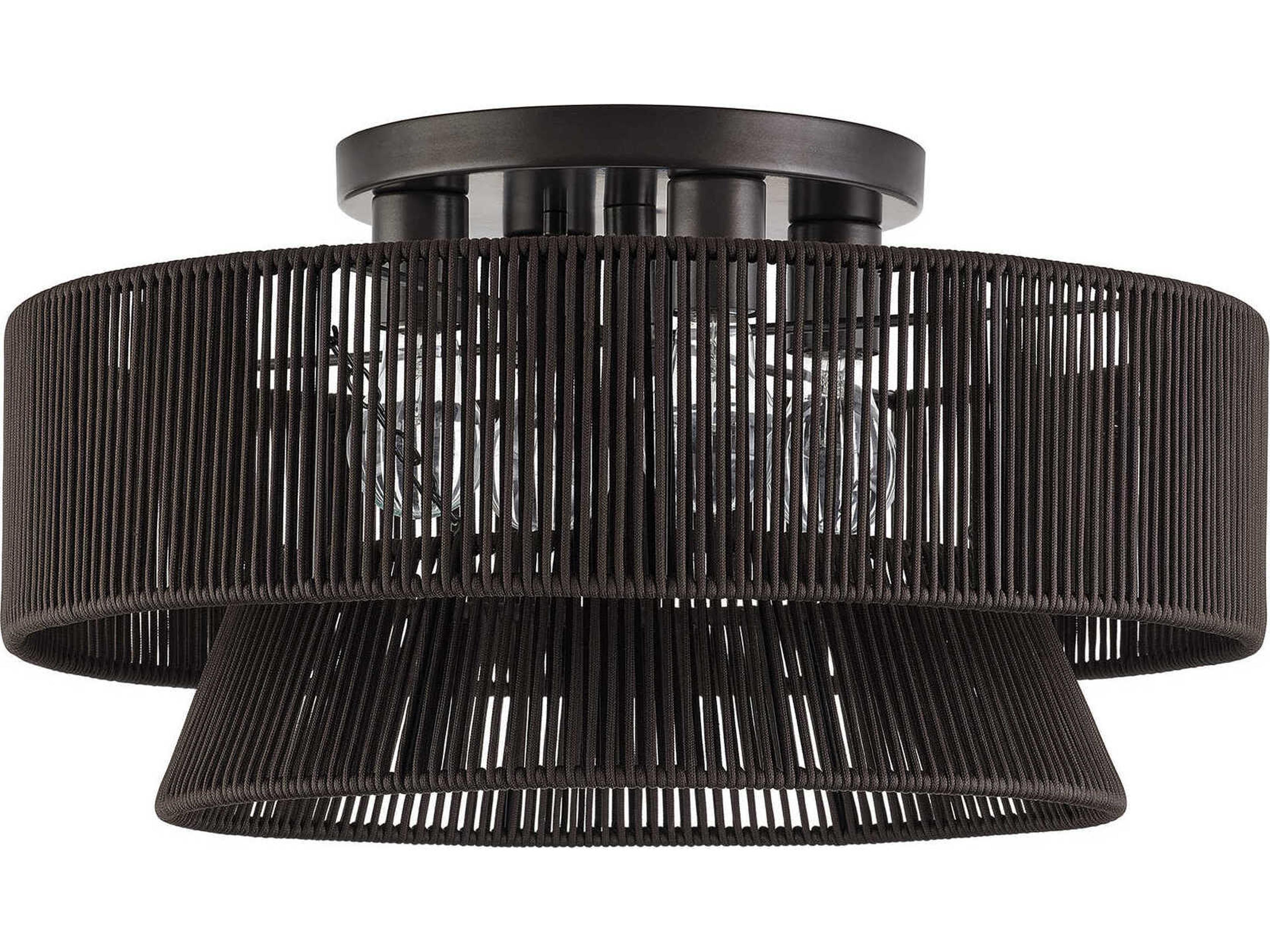 Livex Lighting Florell 4-Light English Bronze Linear Semi Flush Mount