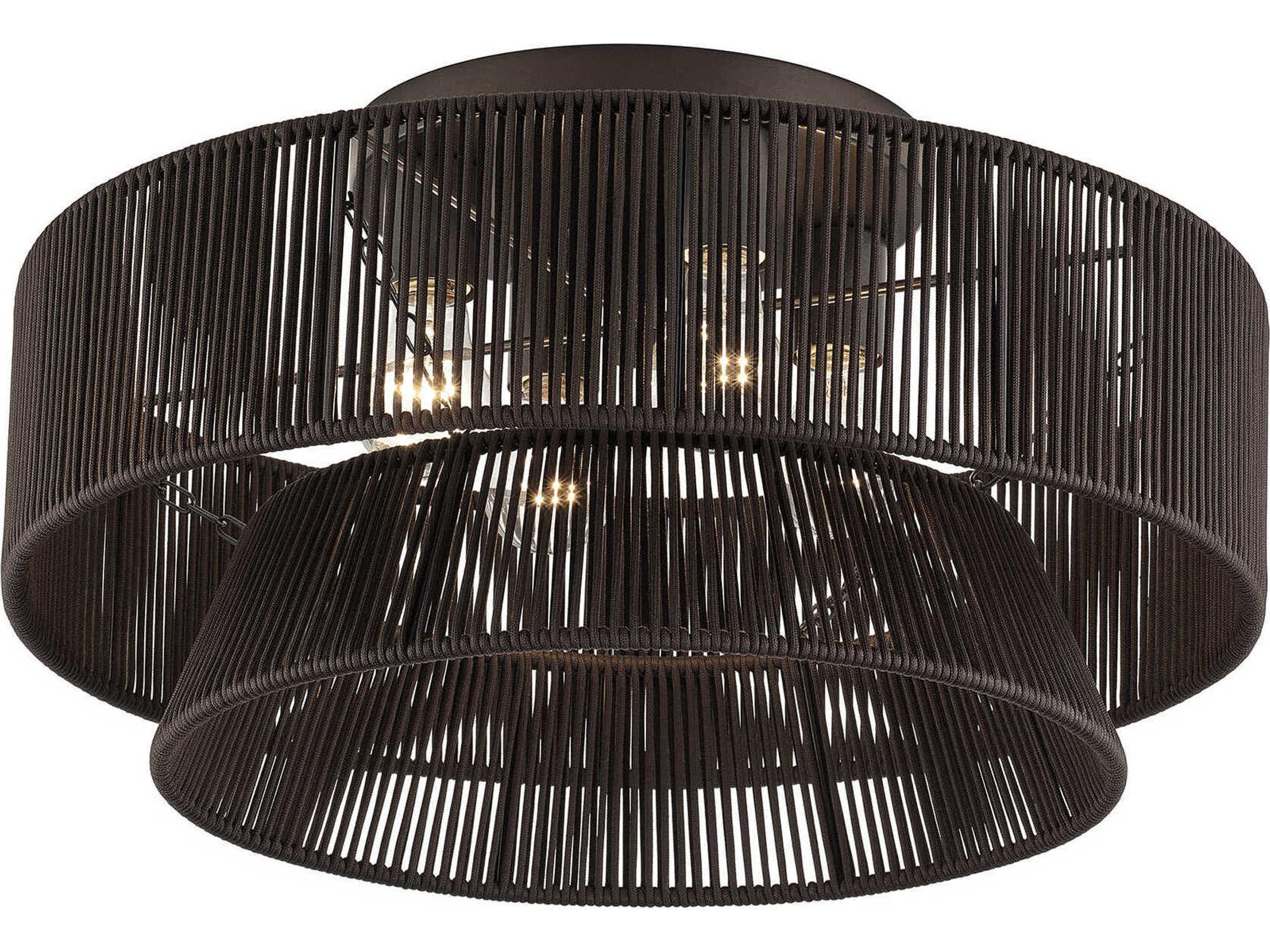 Livex Lighting Florell 4-Light English Bronze Linear Semi Flush Mount