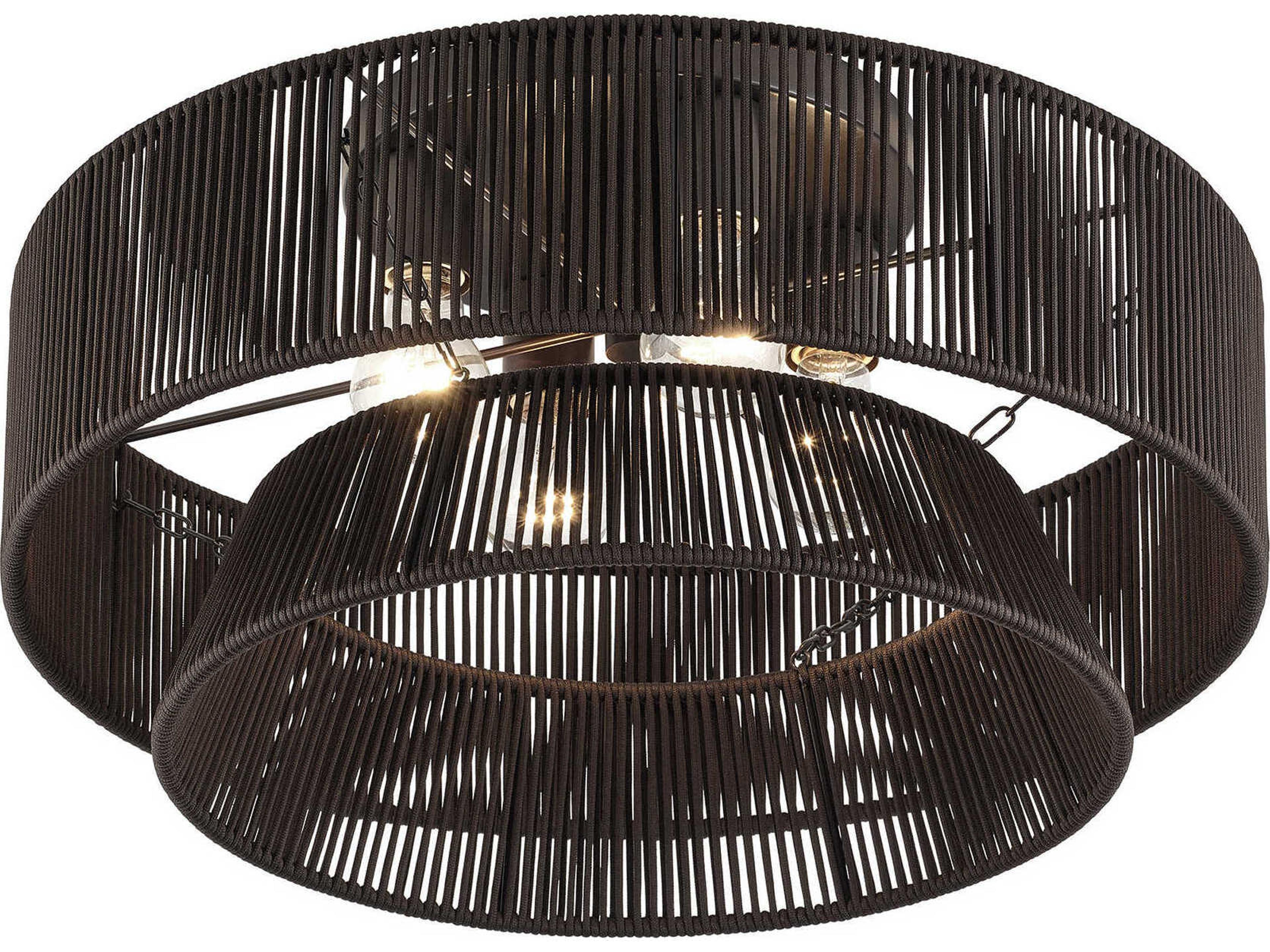 Livex Lighting Florell 4-Light English Bronze Linear Semi Flush Mount