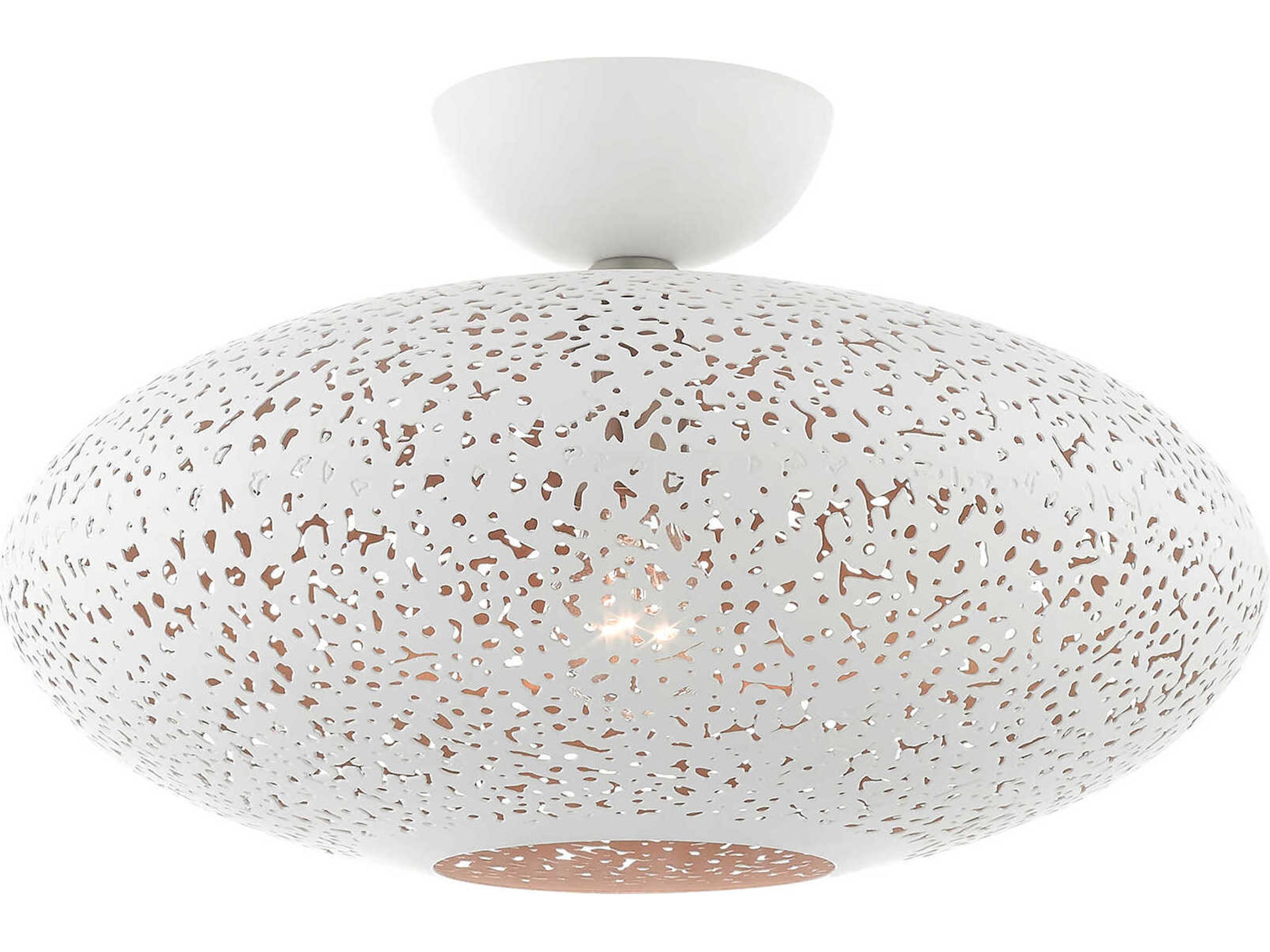 Charlton 1-Light White Brushed Nickel Globe Semi Flush Mount