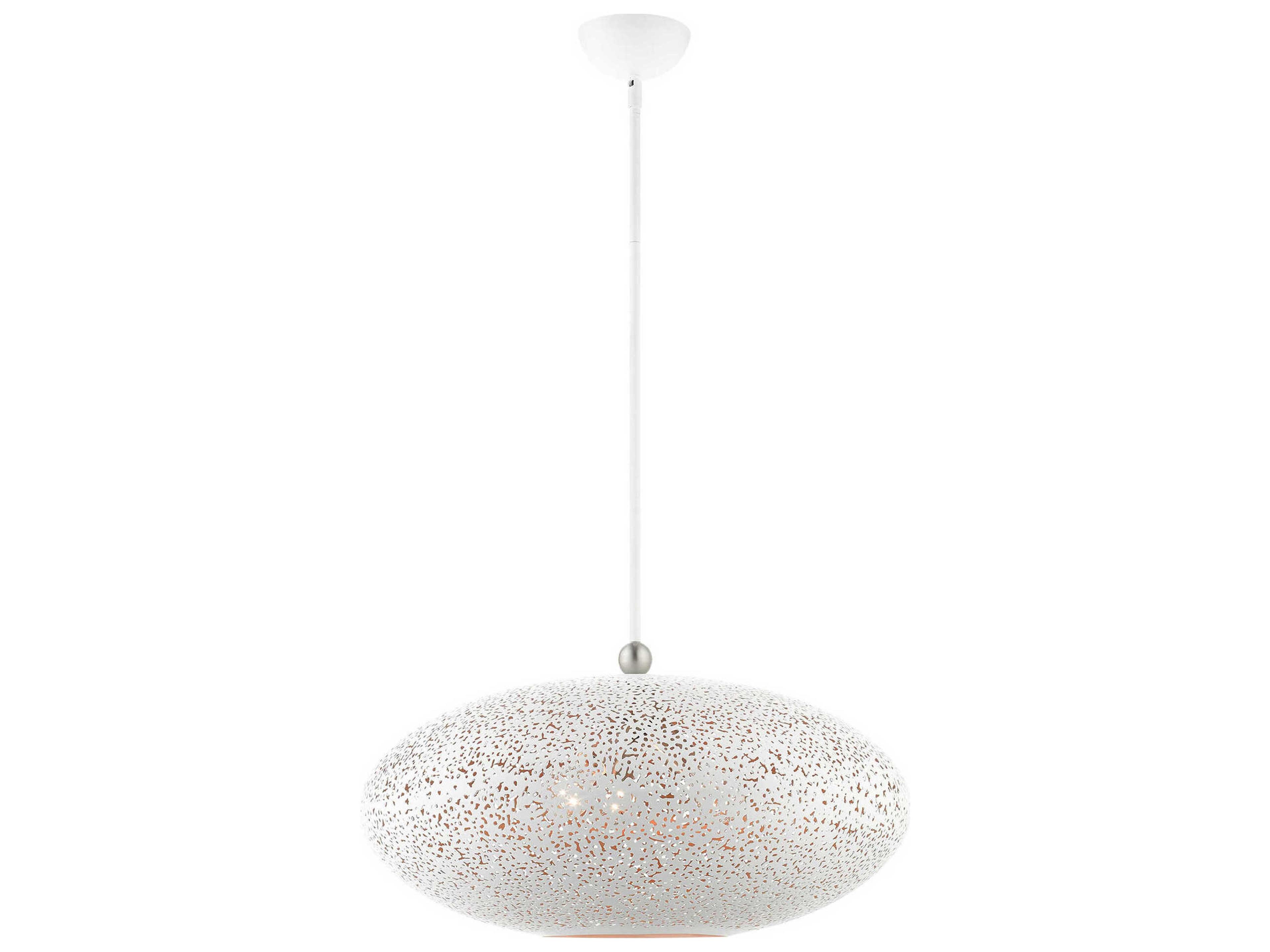 Charlton 3-Light White Brushed Nickel Globe Pendant