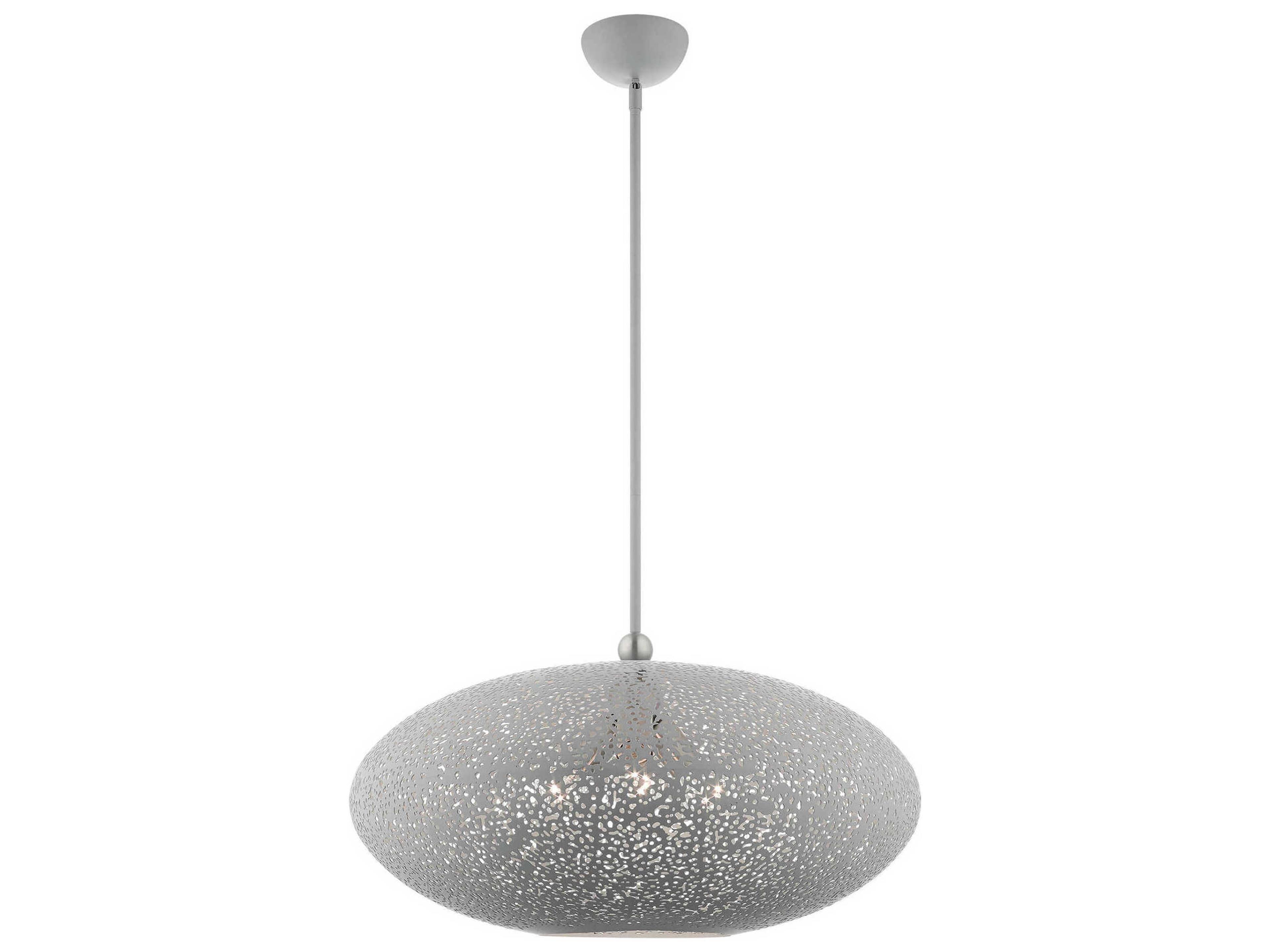 Charlton 3-Light Nordic Gray Brushed Nickel Globe Pendant