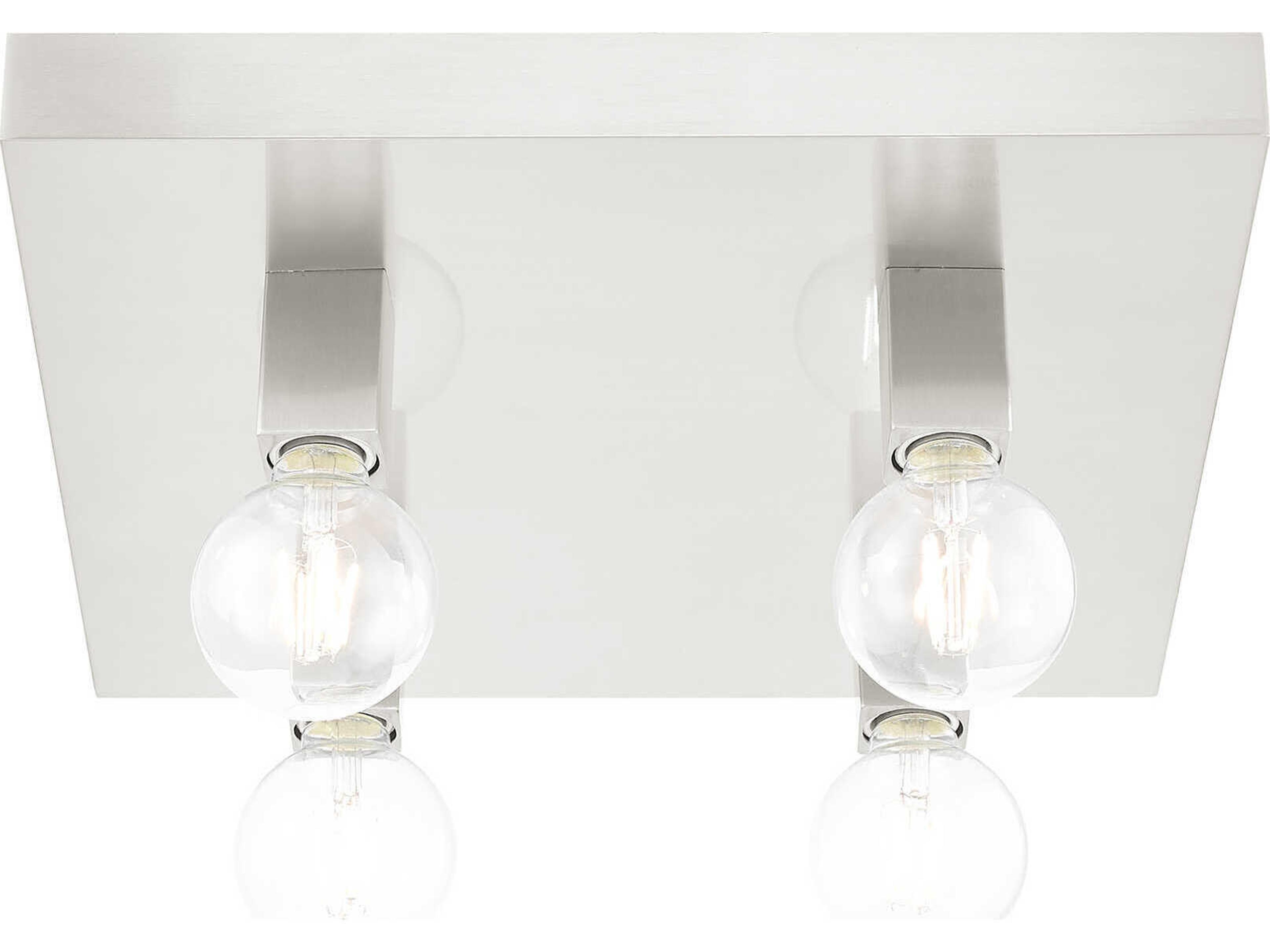 Livex Lighting Solna 4-Light Brushed Nickel Flush Mount