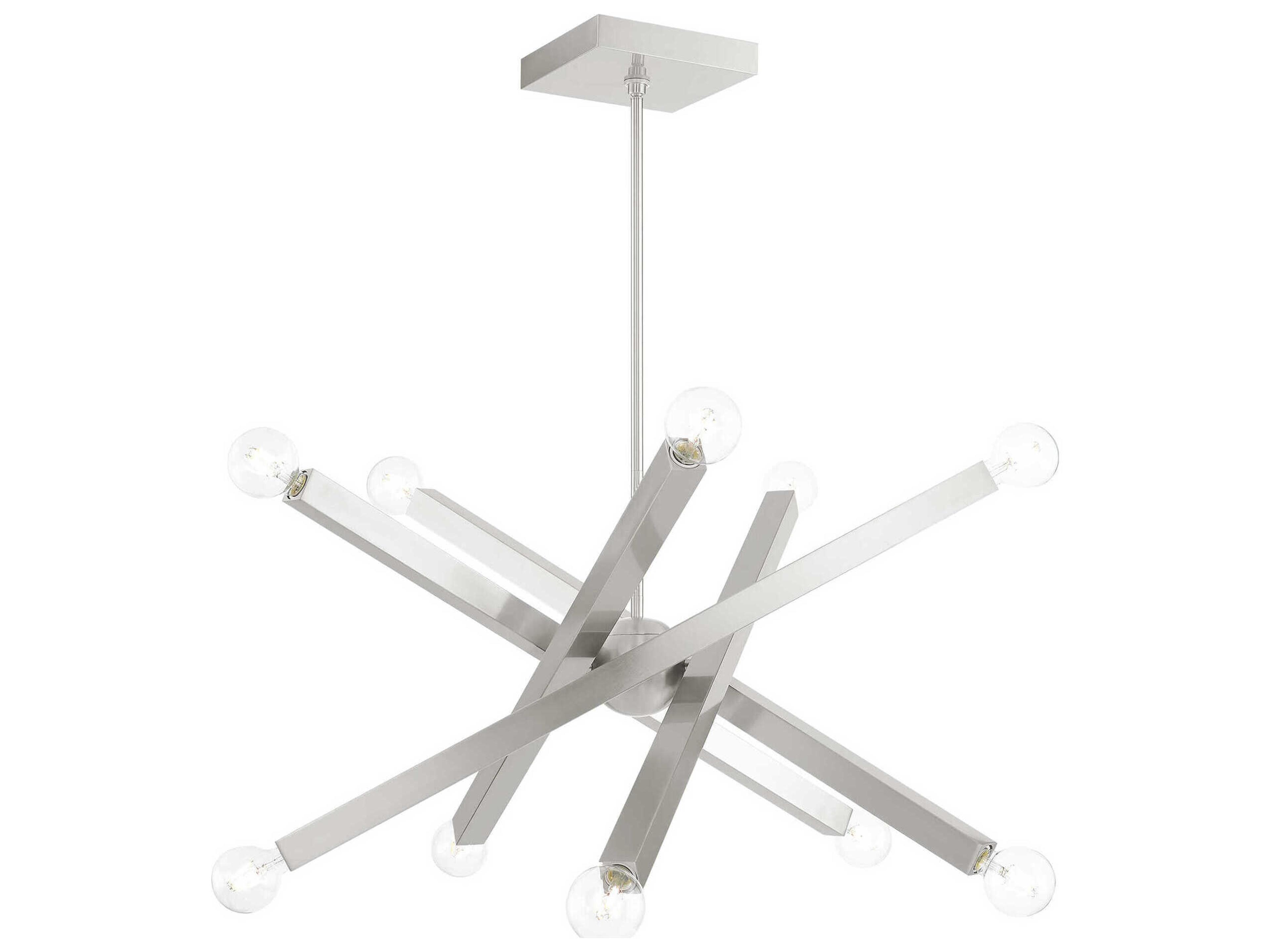 Solna 10-Light Brushed Nickel Candelabra Sputnik Chandelier