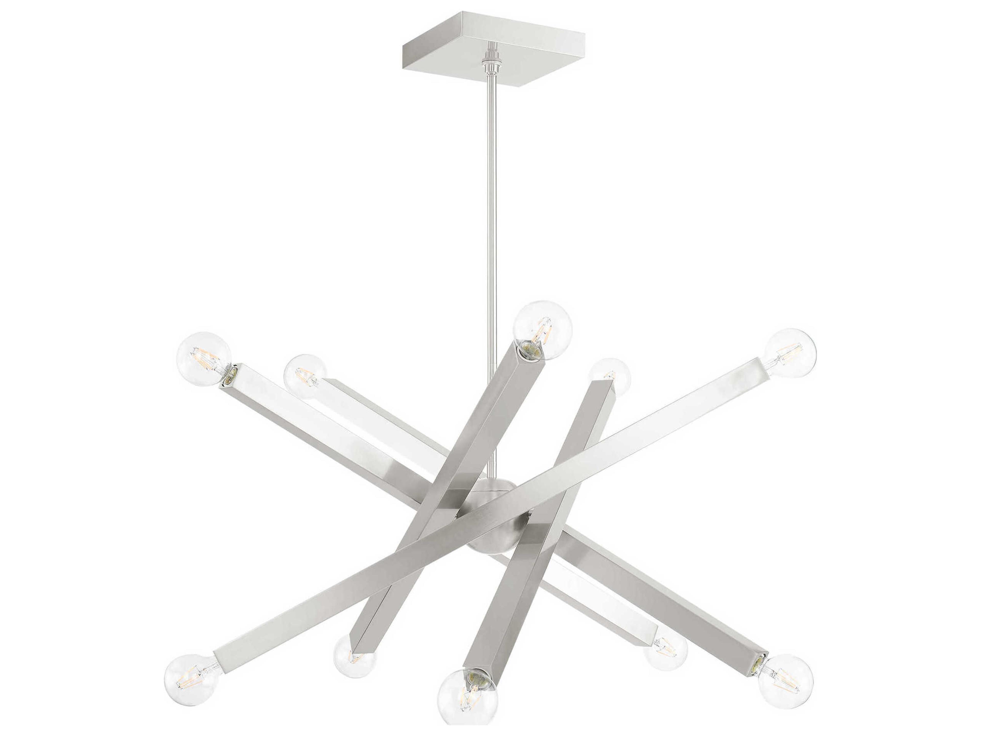 Livex Lighting Solna 10-Light Brushed Nickel Candelabra Sputnik Chandelier
