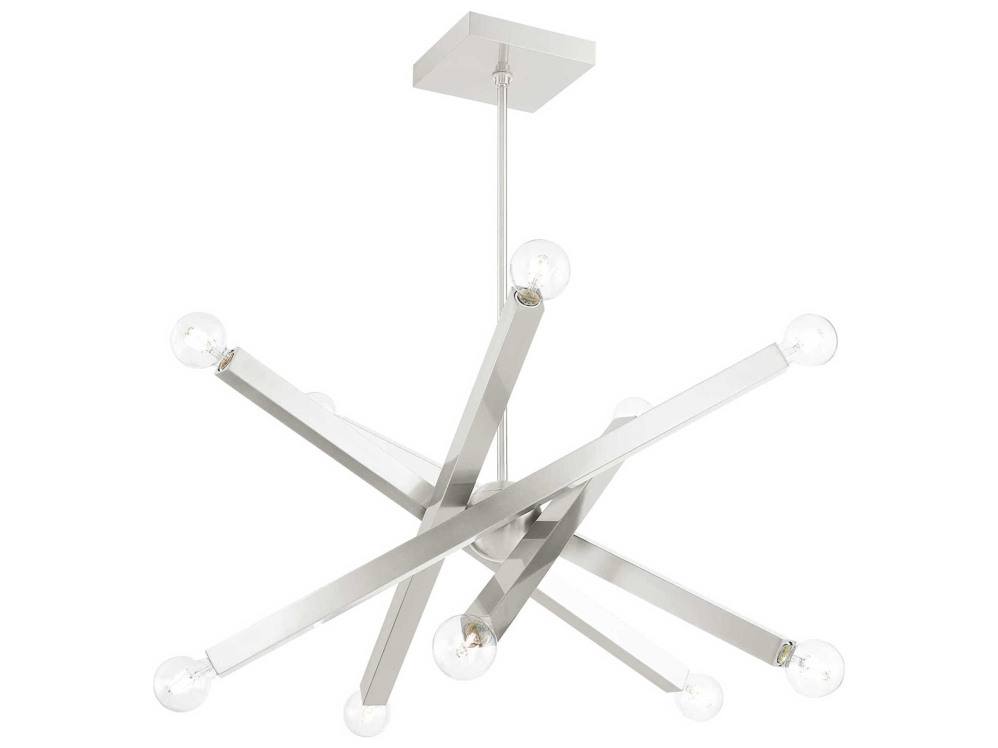 Livex Lighting Solna 10-Light Brushed Nickel Candelabra Sputnik Chandelier