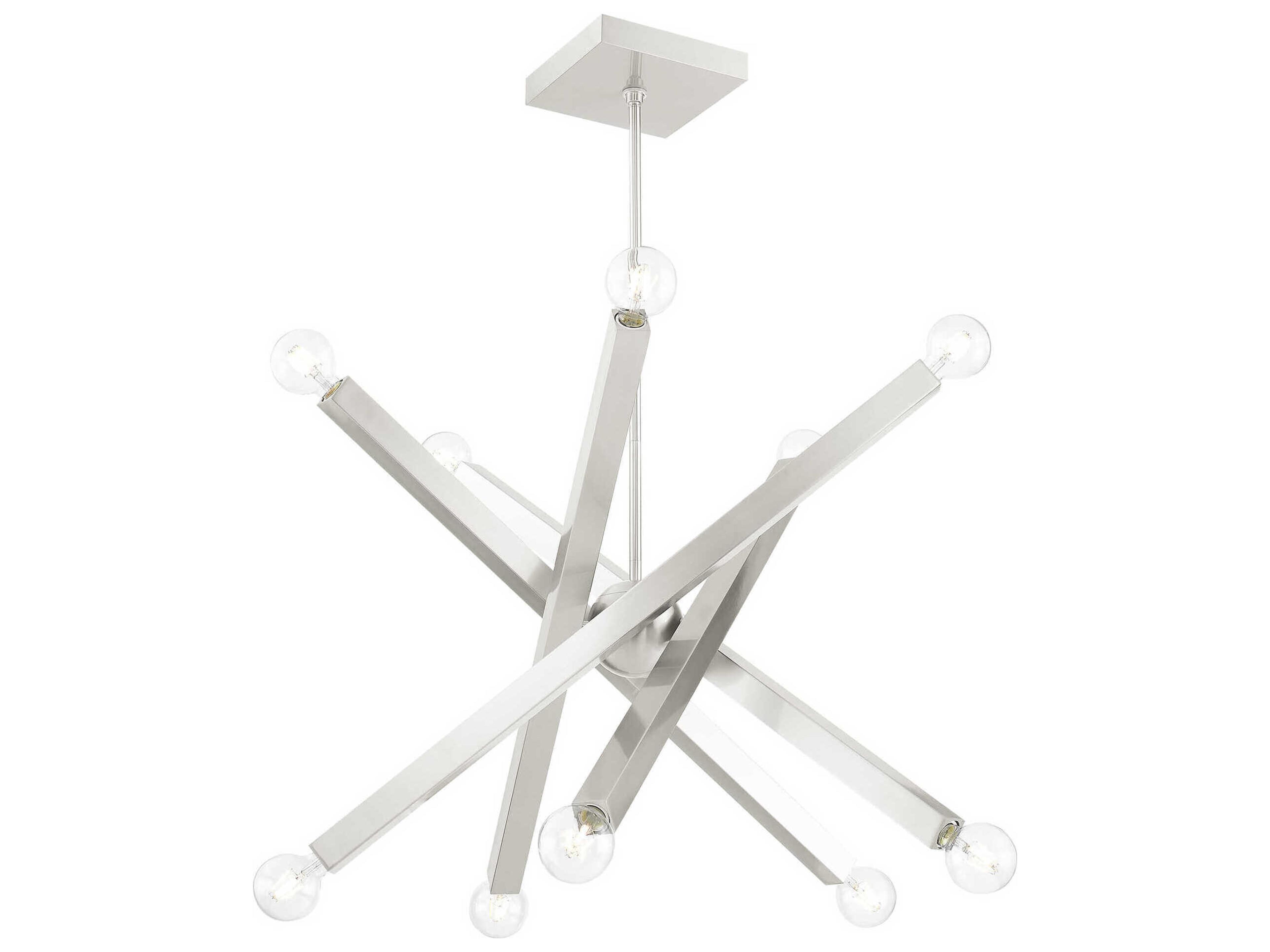 Livex Lighting Solna 10-Light Brushed Nickel Candelabra Sputnik Chandelier
