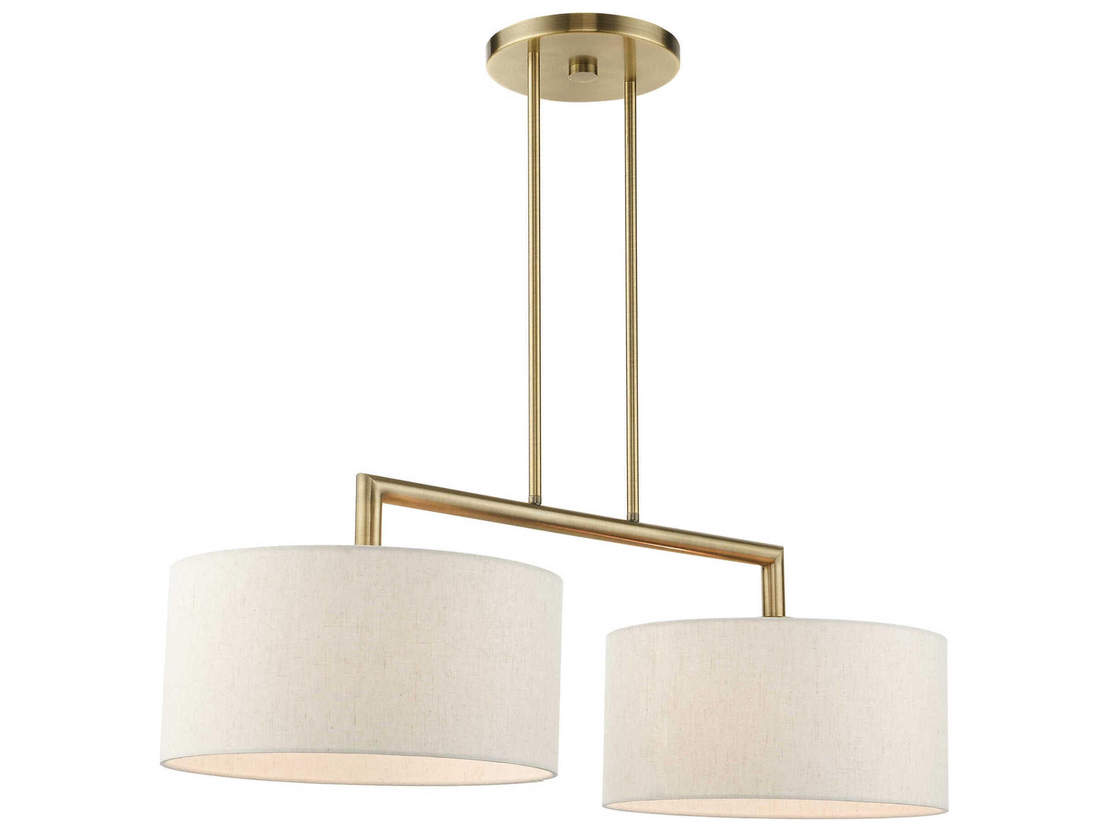Livex Lighting Meridian 2-Light Antique Brass Drum Island Pendant