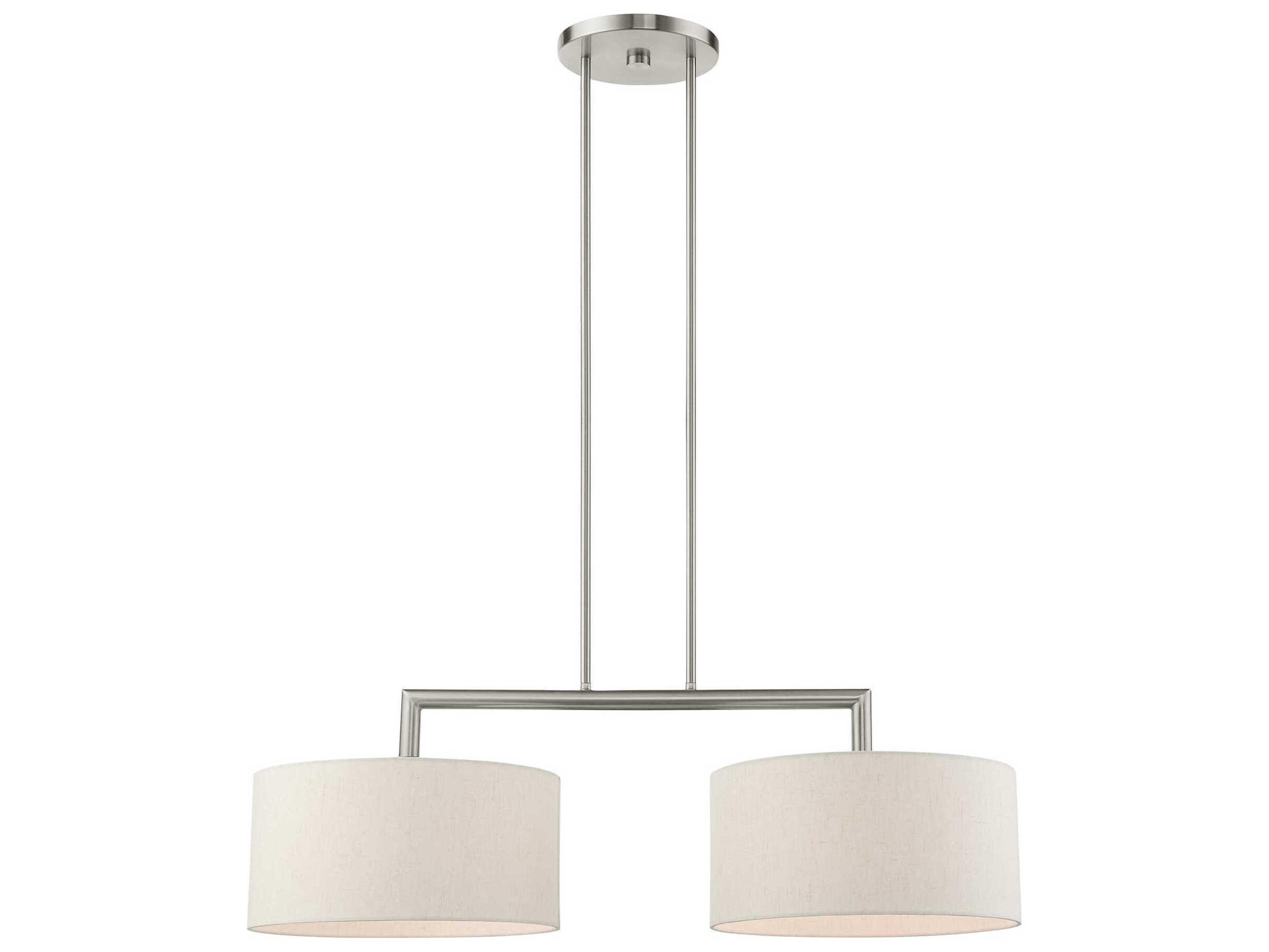 Meridian 2-Light Brushed Nickel Drum Island Pendant