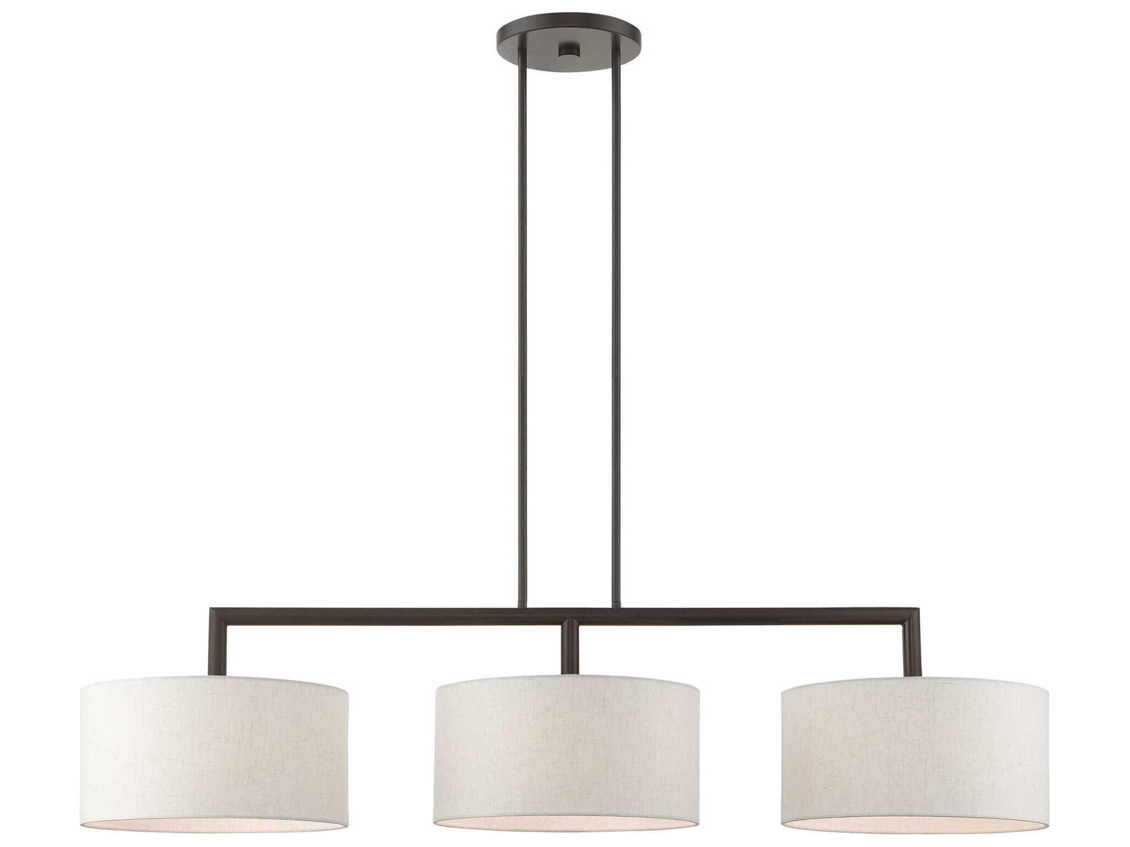 Meridian 3-Light English Bronze Drum Island Pendant