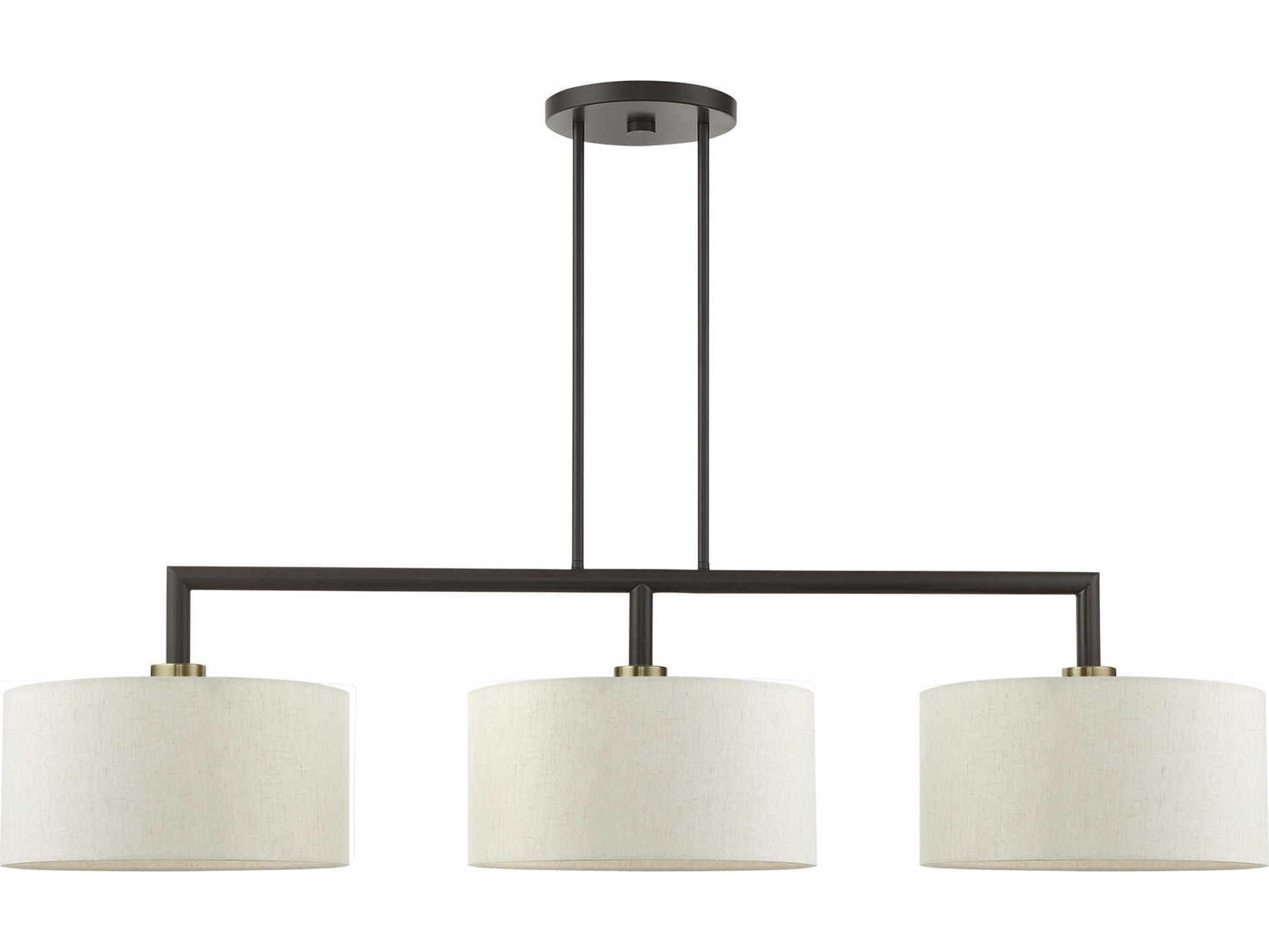 Livex Lighting Meridian 3-Light English Bronze Drum Island Pendant