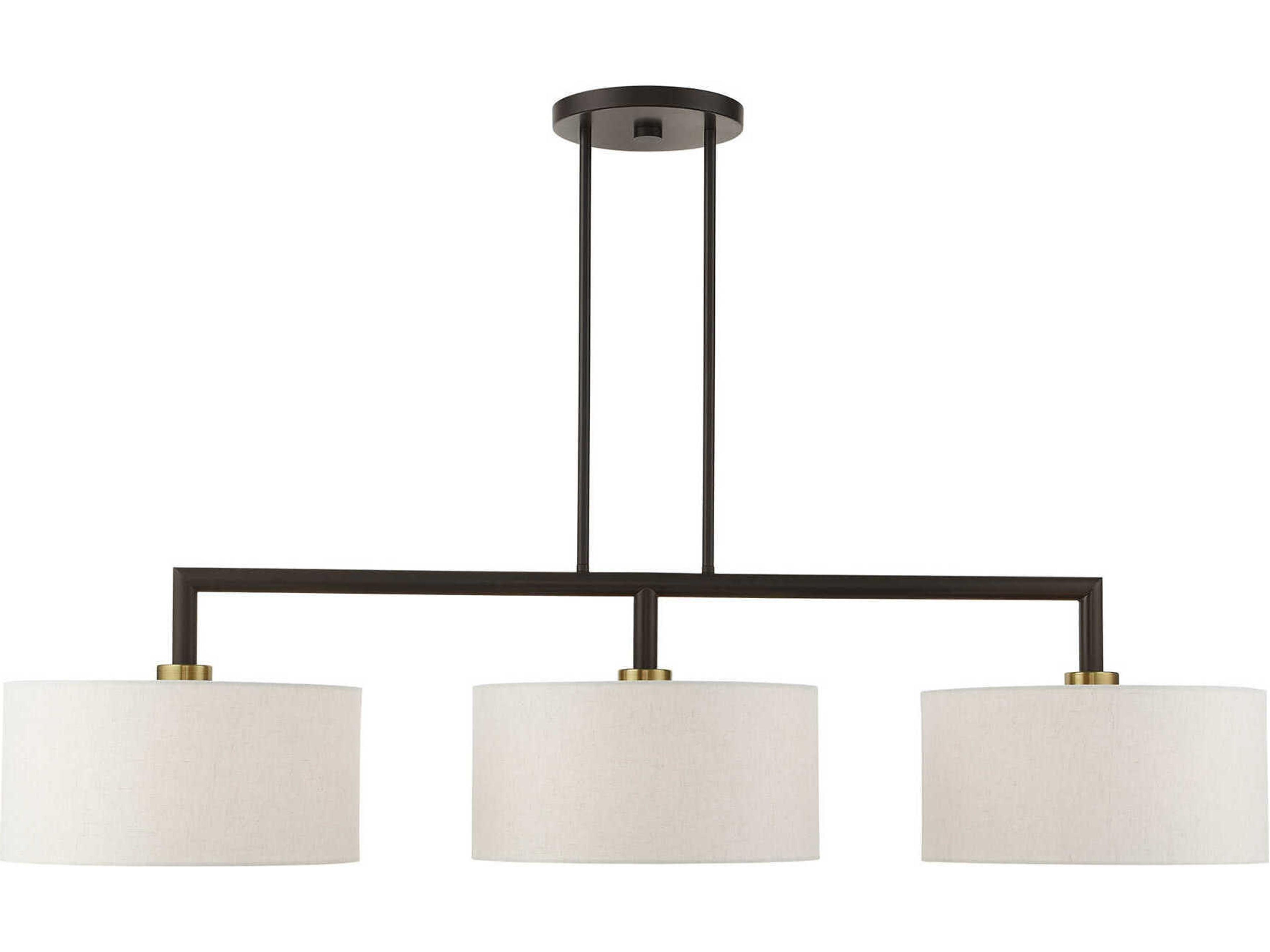 Livex Lighting Meridian 3-Light English Bronze Drum Island Pendant