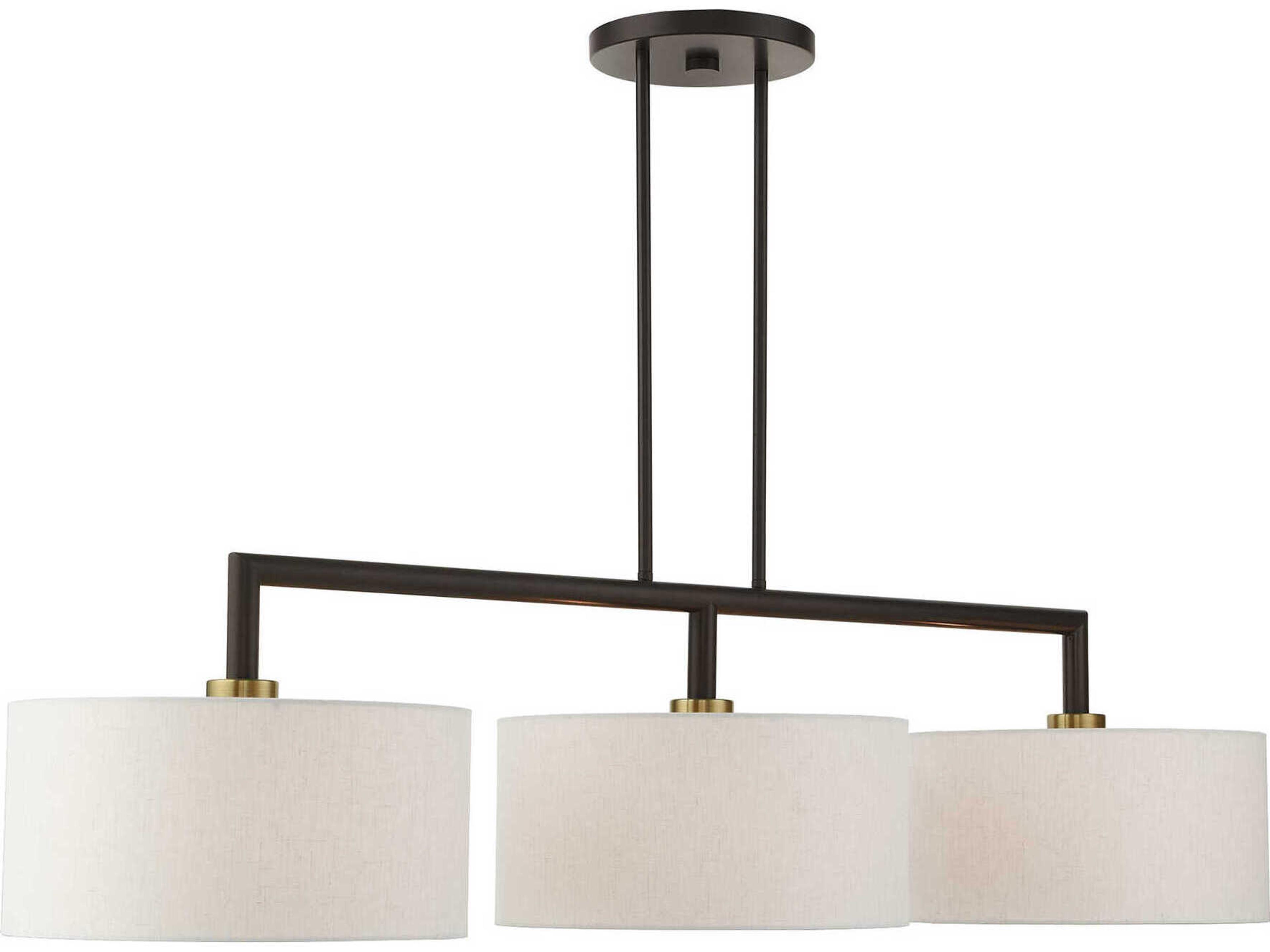 Livex Lighting Meridian 3-Light English Bronze Drum Island Pendant