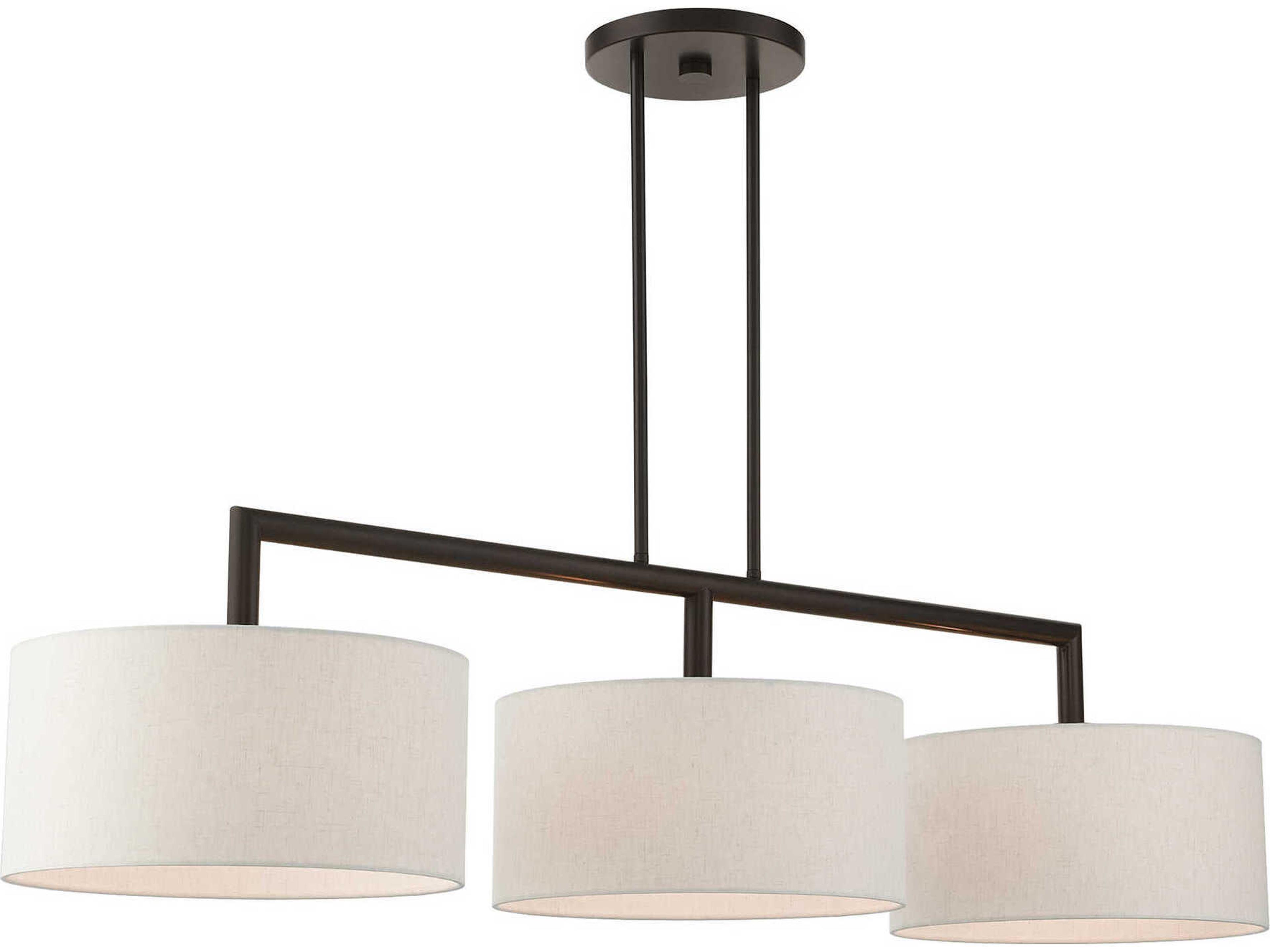 Livex Lighting Meridian 3-Light English Bronze Drum Island Pendant