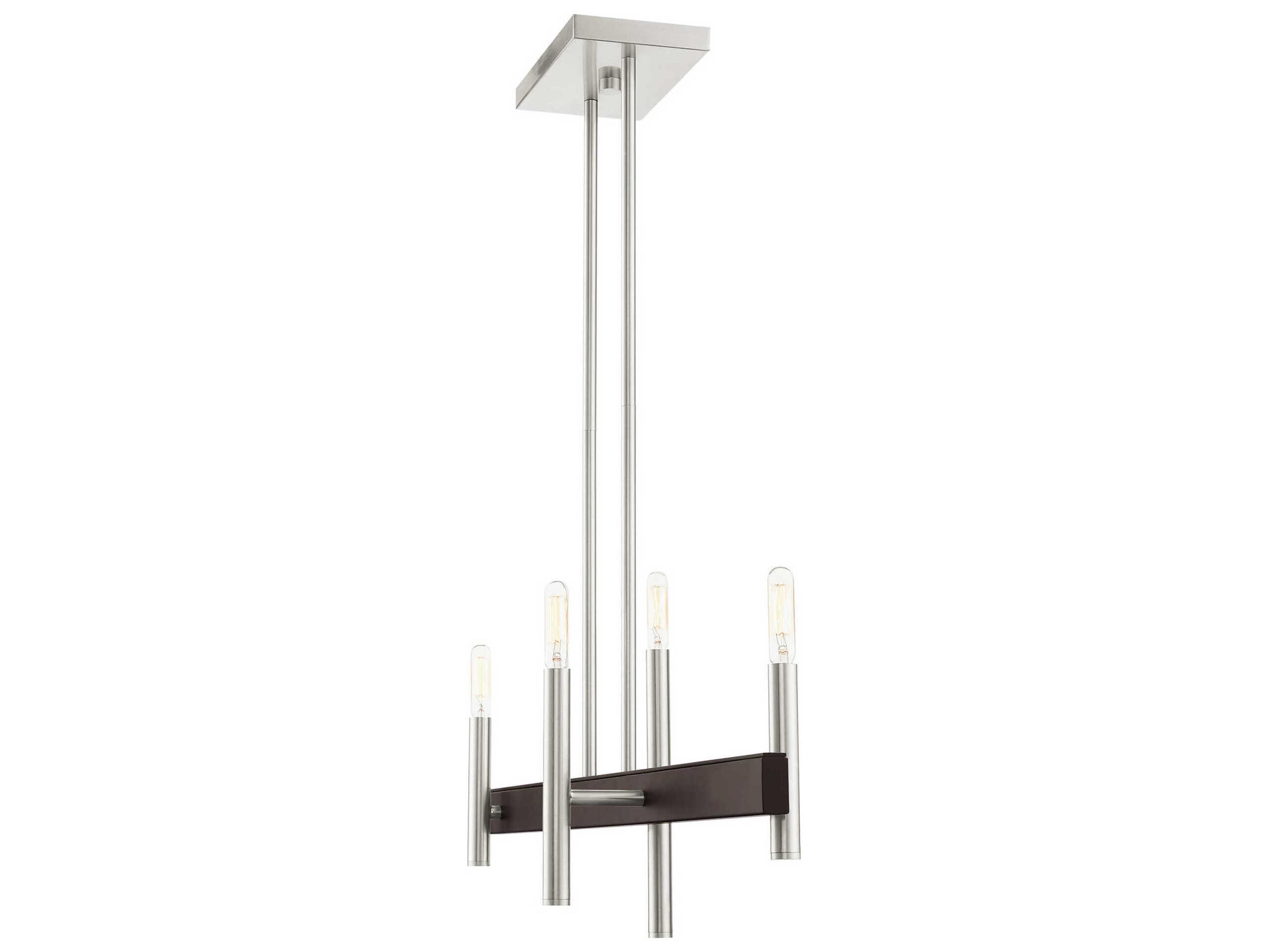 Livex Lighting Denmark 4-Light Brushed Nickel Bronze Linear Island Pendant