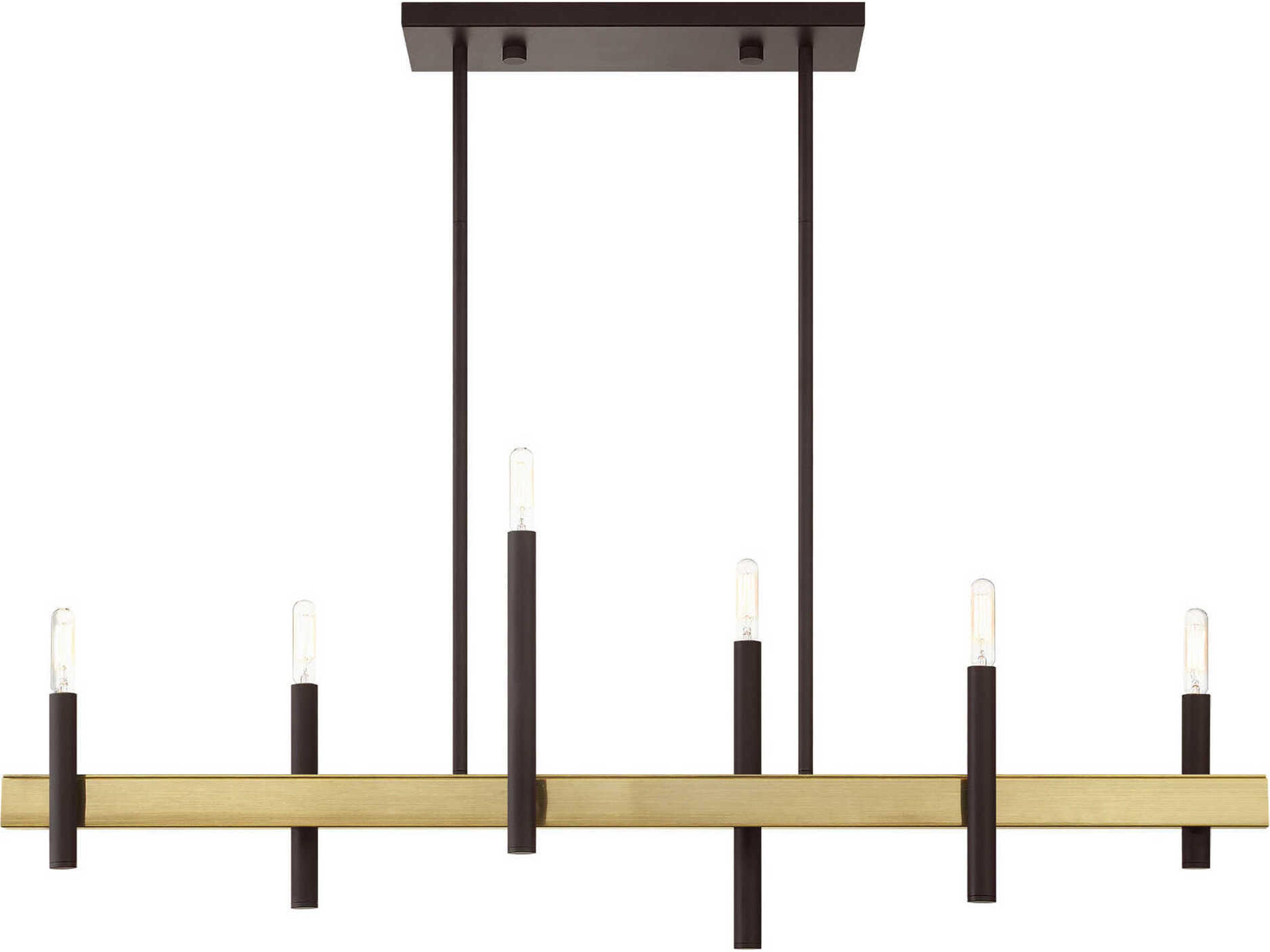 Denmark 6-Light Bronze Antique Brass Linear Island Pendant