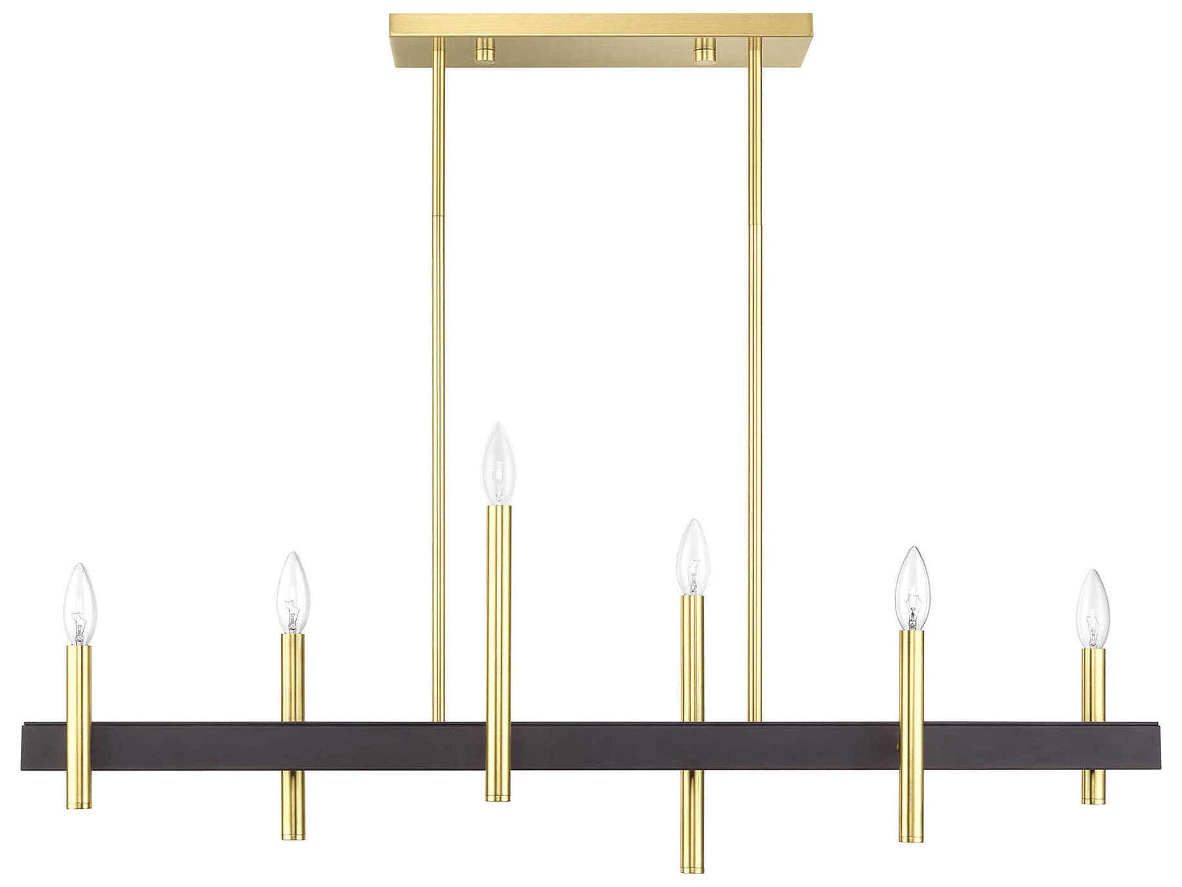 Livex Lighting Denmark 6-Light Satin Brass Bronze Island Pendant