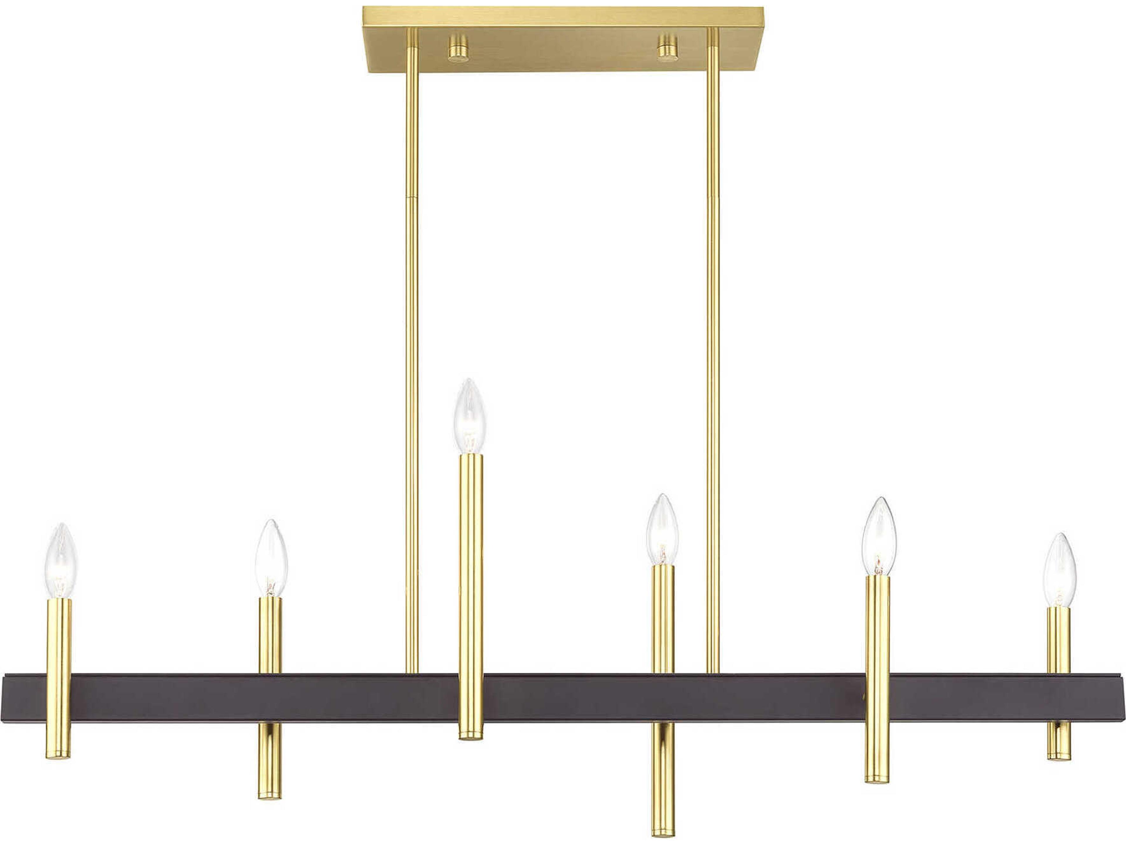 Livex Lighting Denmark 6-Light Satin Brass Bronze Island Pendant