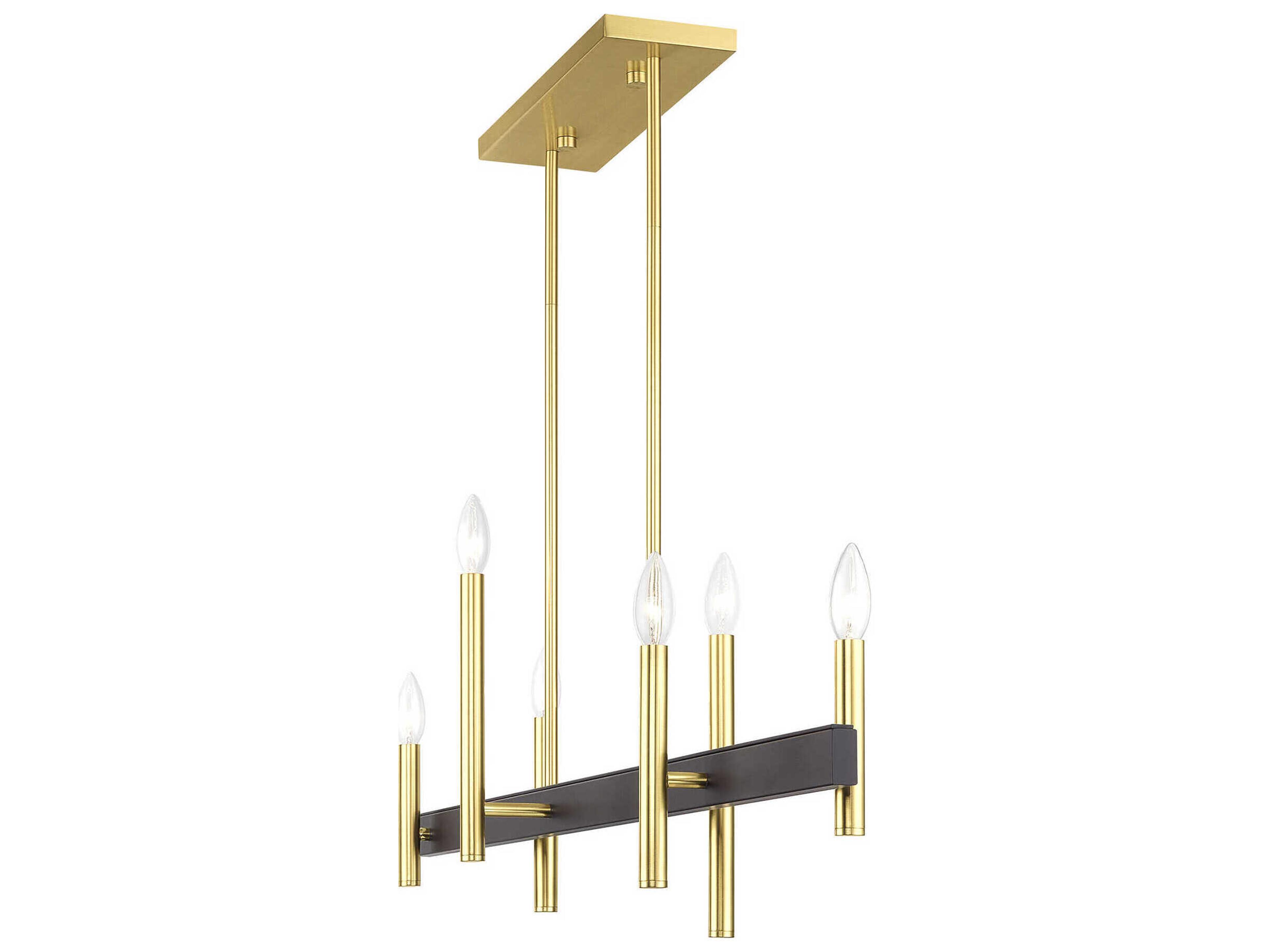 Livex Lighting Denmark 6-Light Satin Brass Bronze Island Pendant