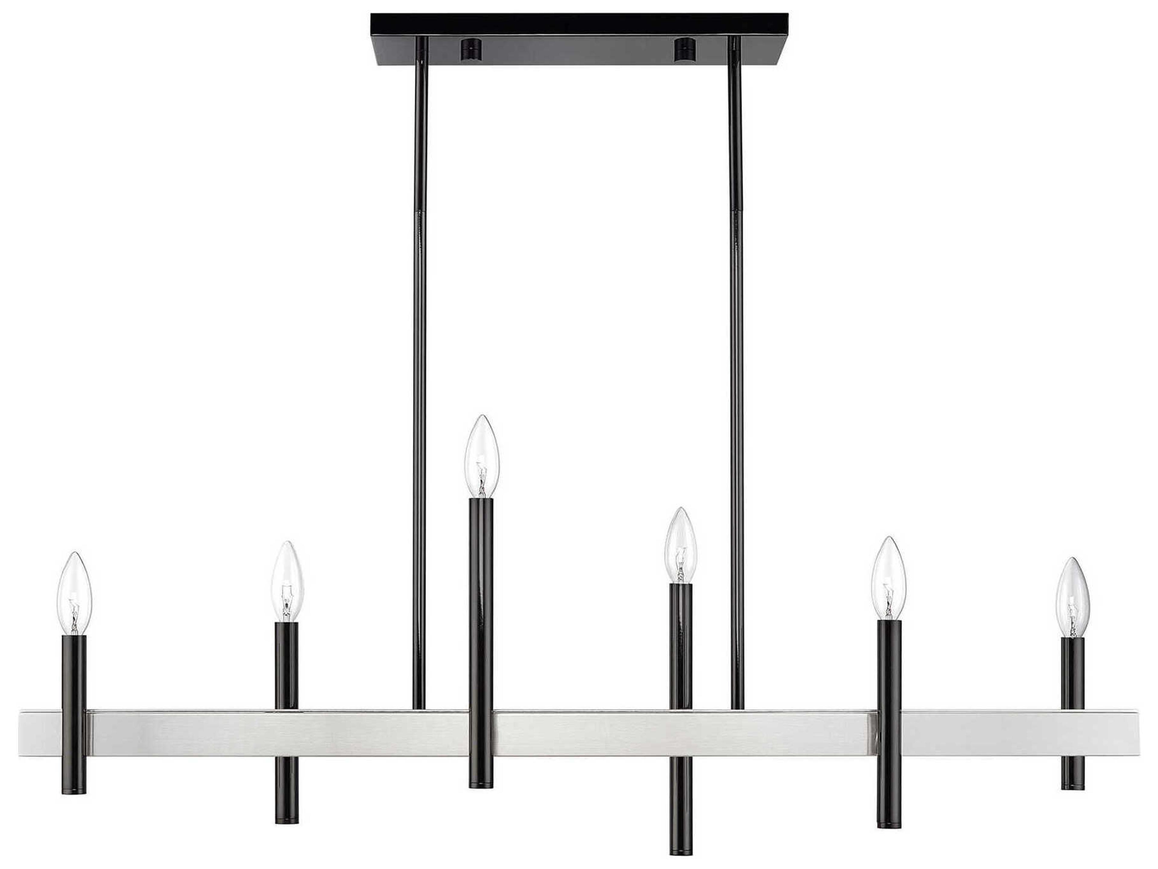 Livex Lighting Denmark 6-Light Black Chrome Brushed Nickel Island Pendant