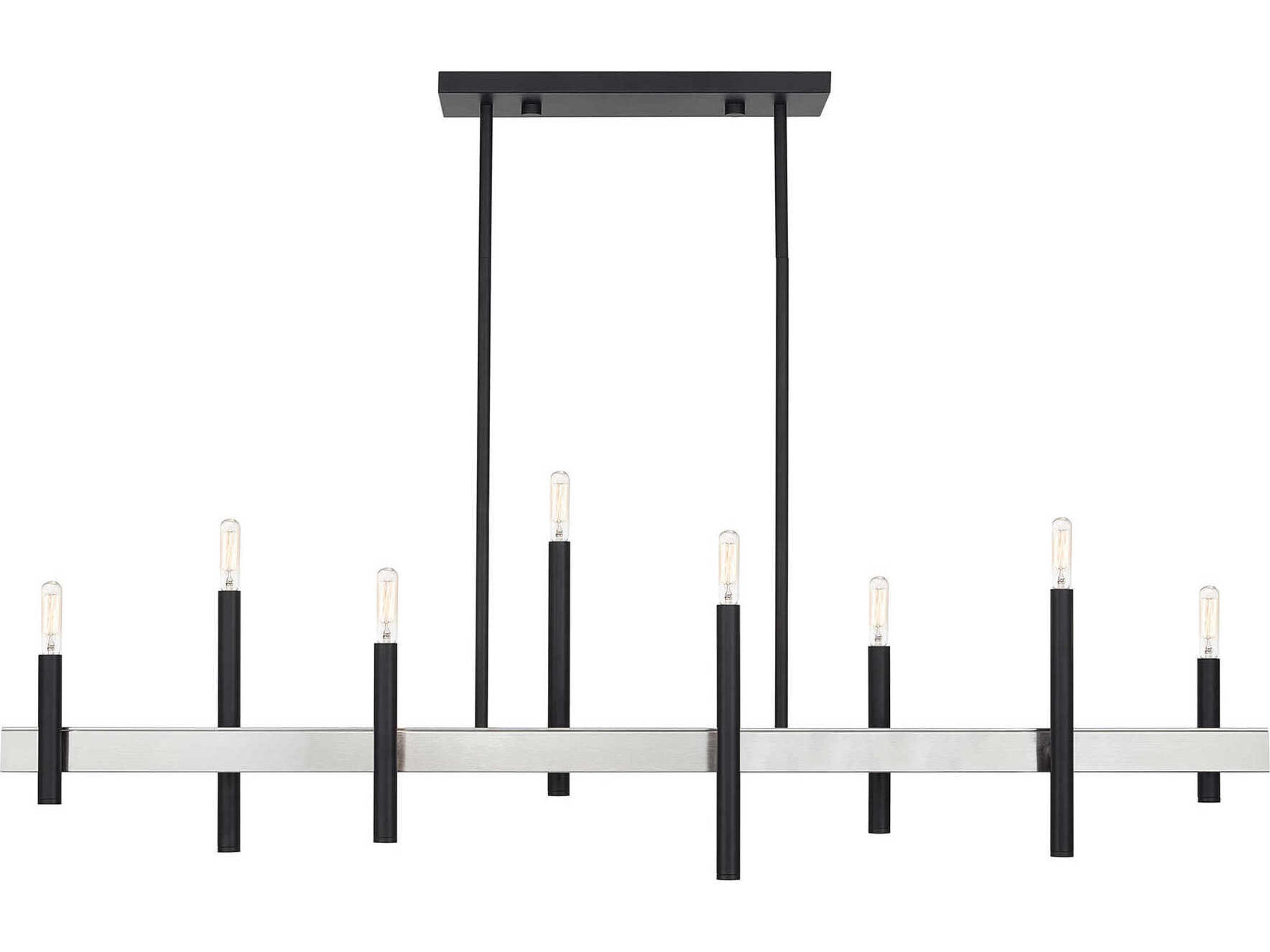 Denmark 8-Light Black Brushed Nickel Island Pendant