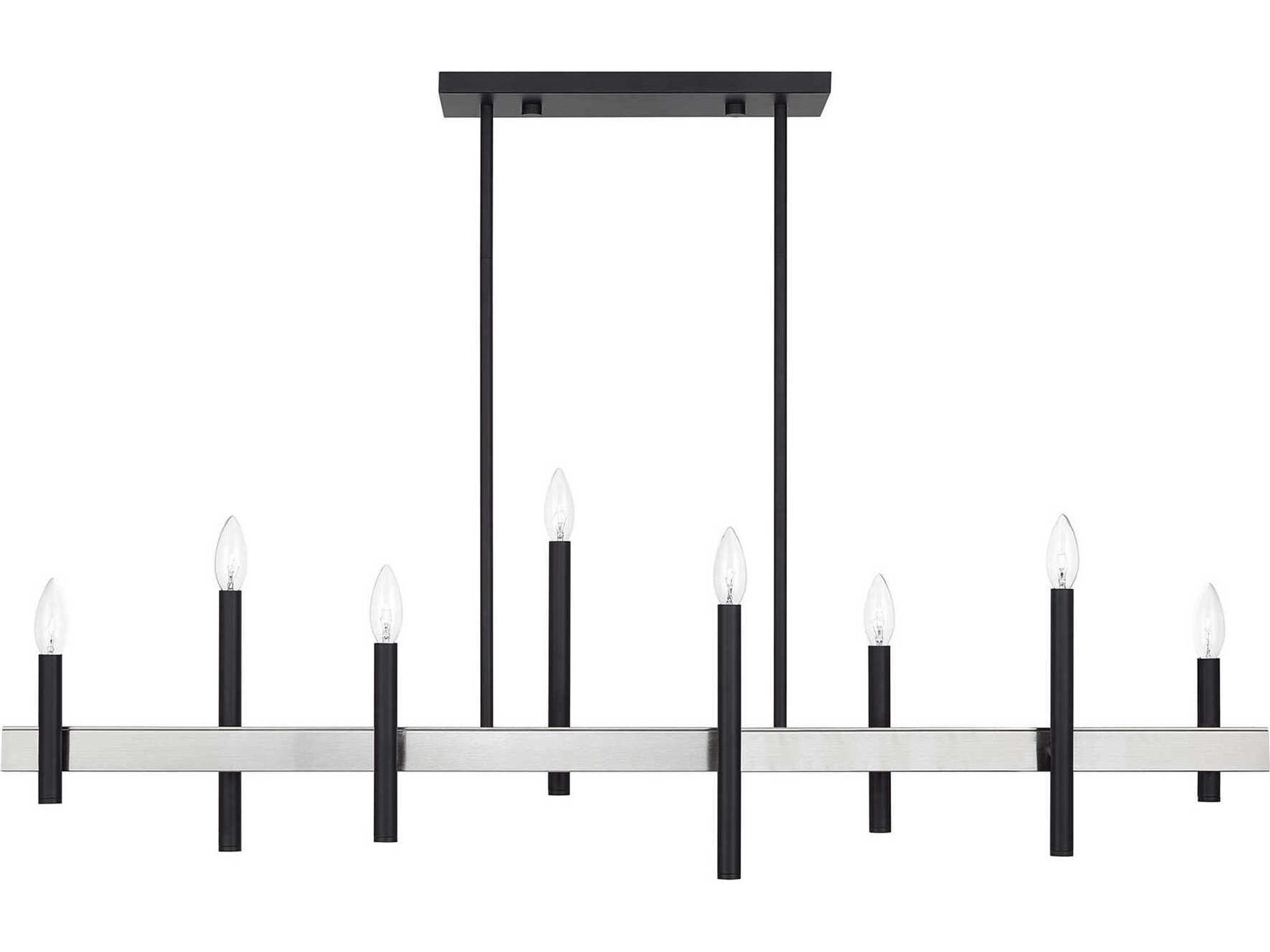 Livex Lighting Denmark 8-Light Black Brushed Nickel Island Pendant