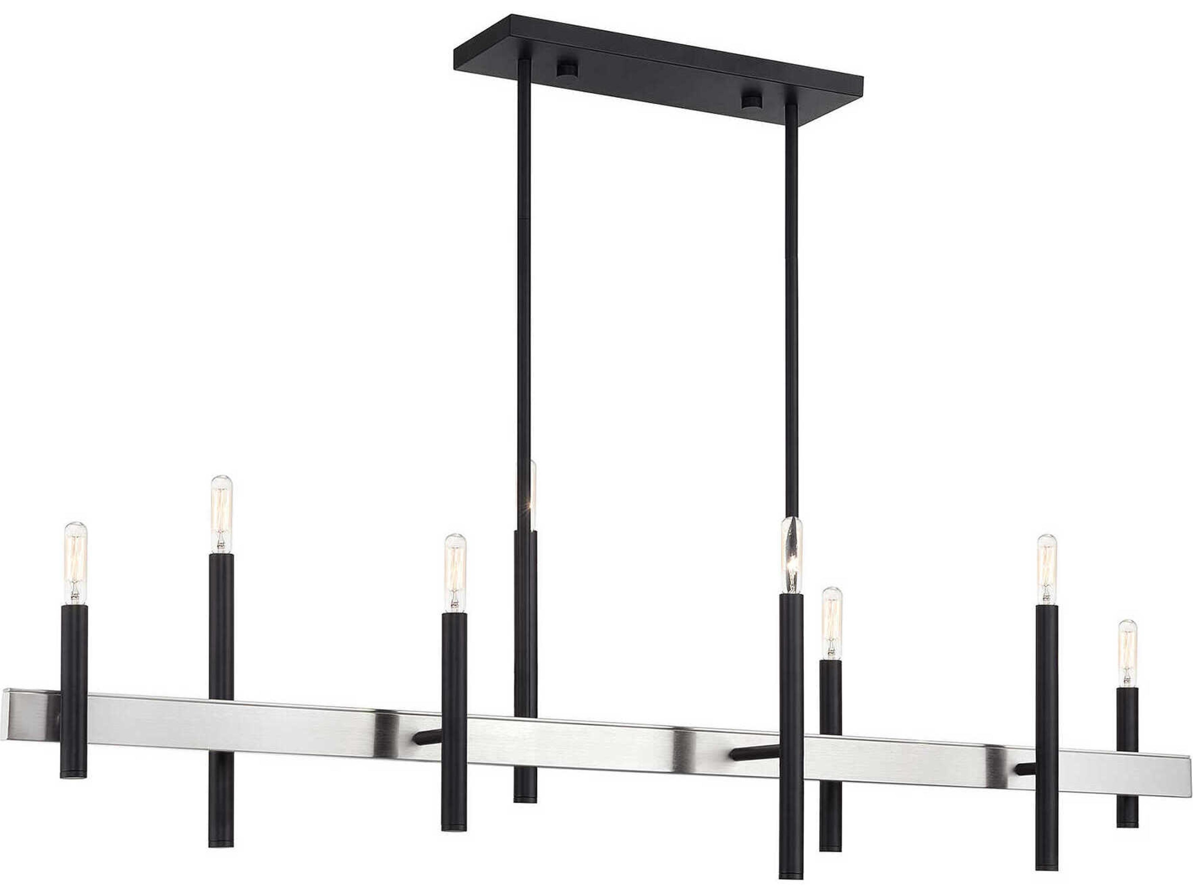 Livex Lighting Denmark 8-Light Black Brushed Nickel Island Pendant