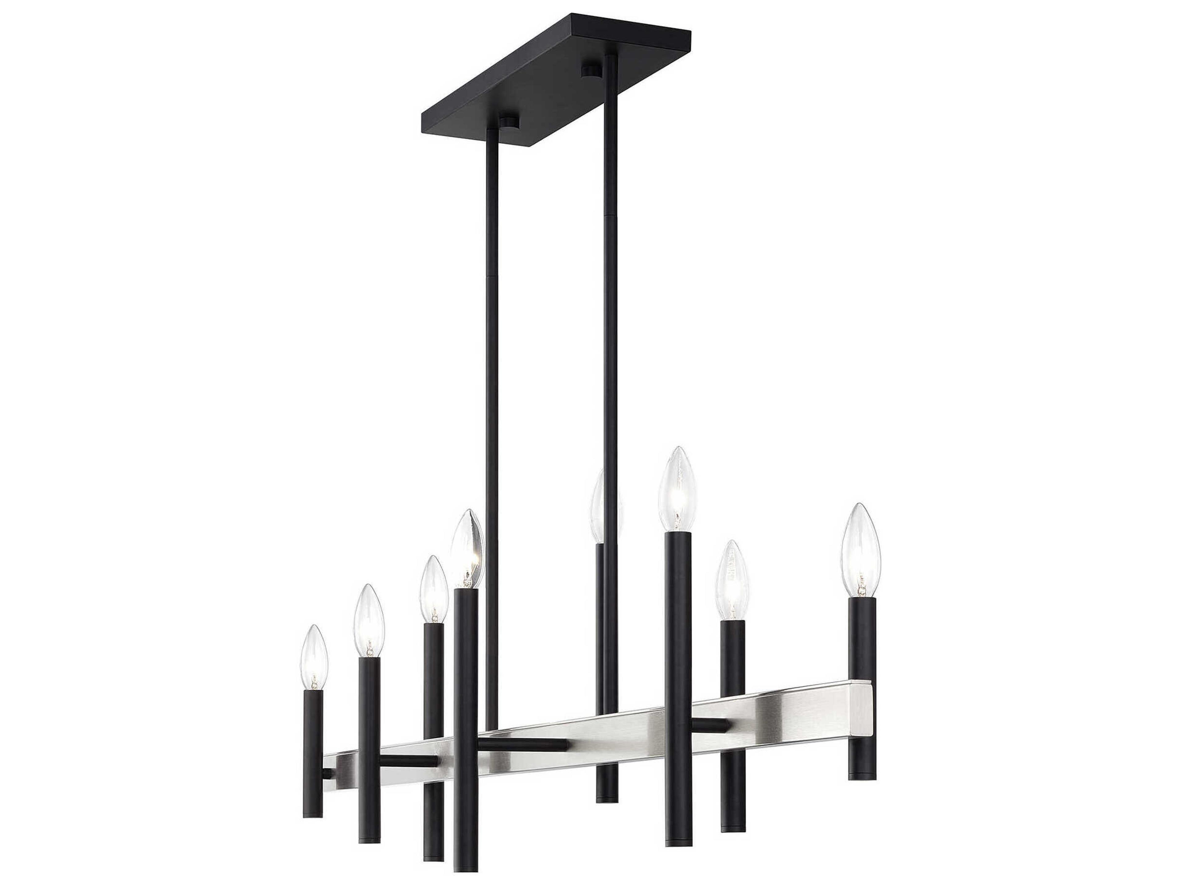 Livex Lighting Denmark 8-Light Black Brushed Nickel Island Pendant